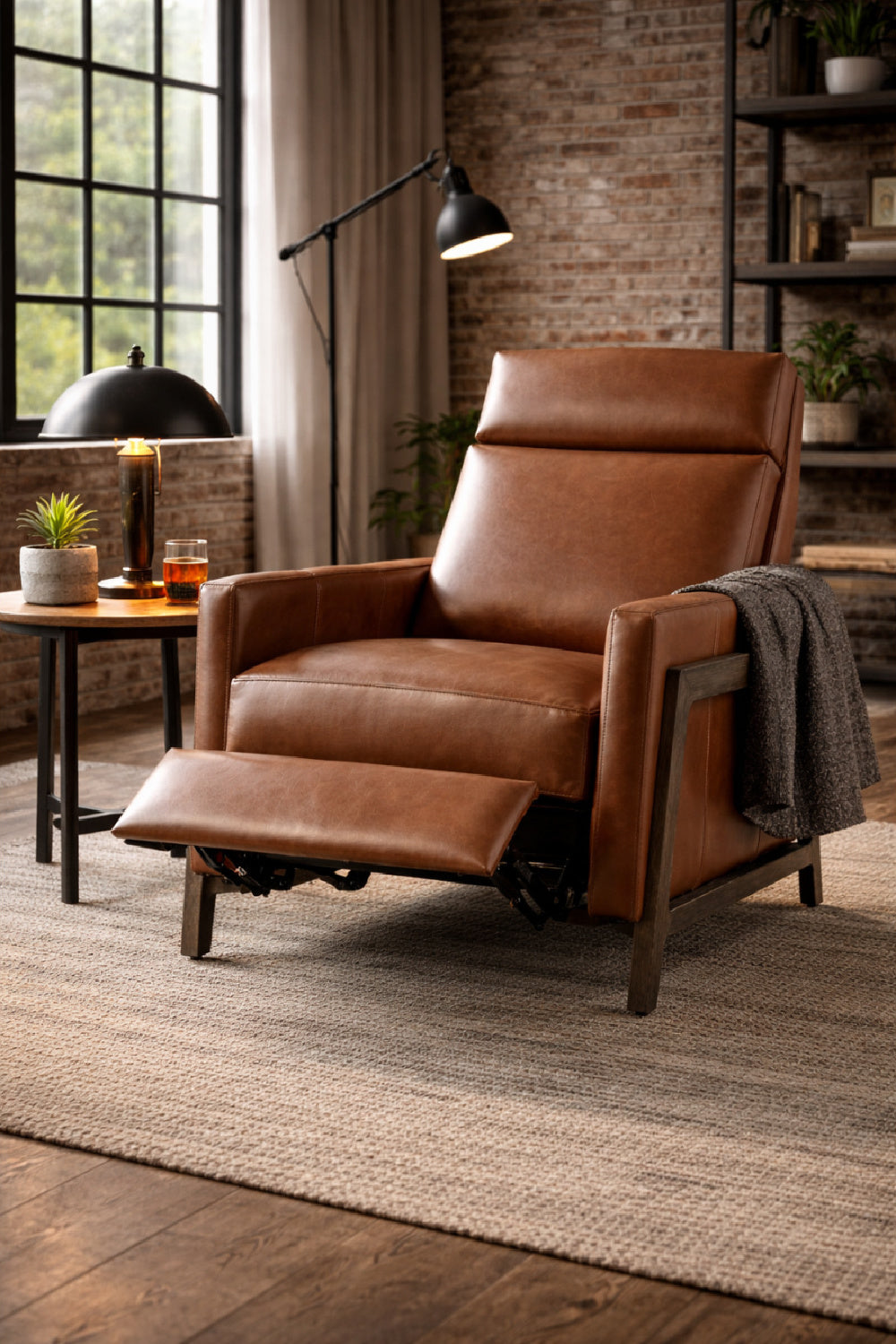 Modern European furniture - Brown Leather Recliner Chair - www.oroa.com
