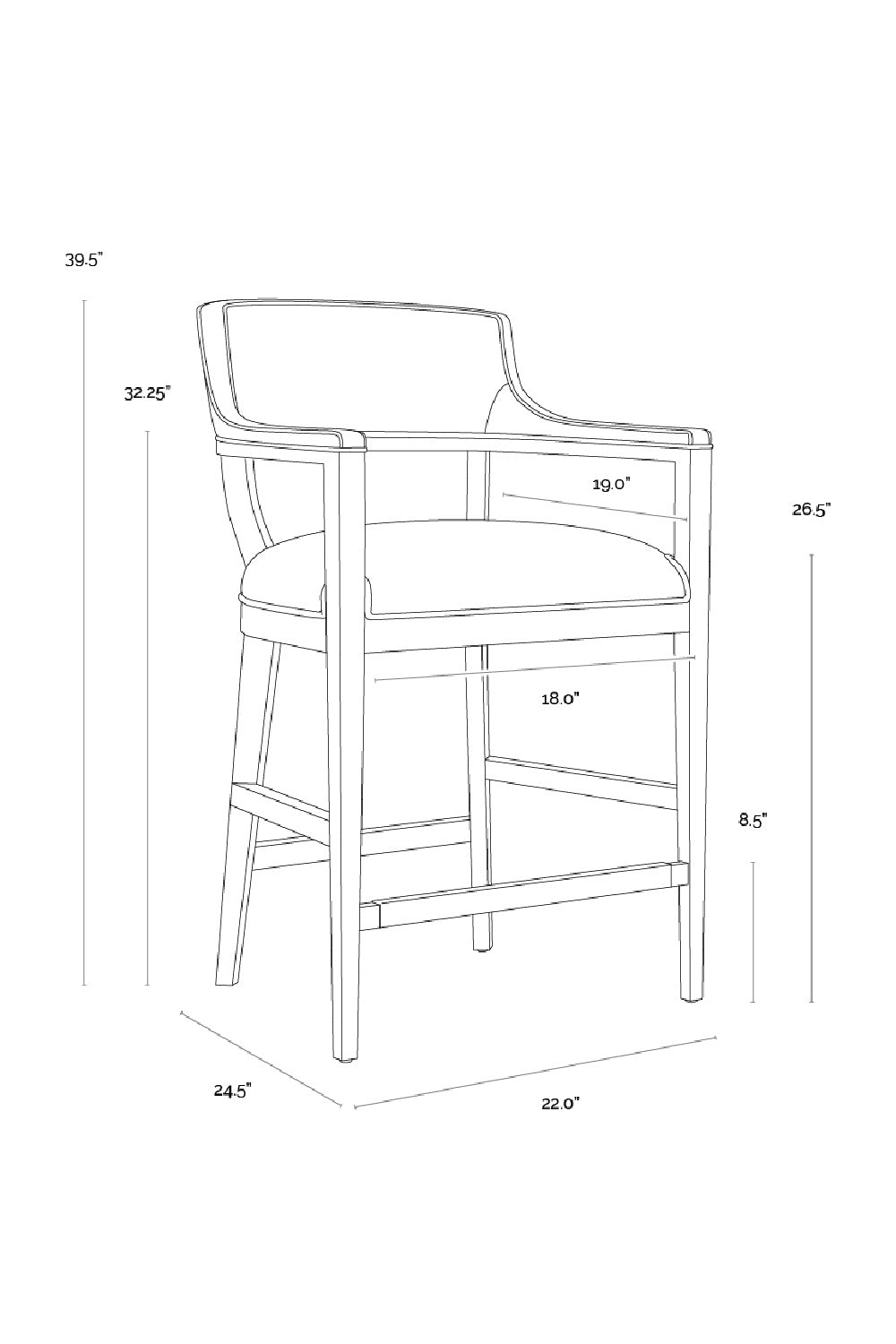 Modern European furniture - Brown Leather Counter Stool - www.oroa.com