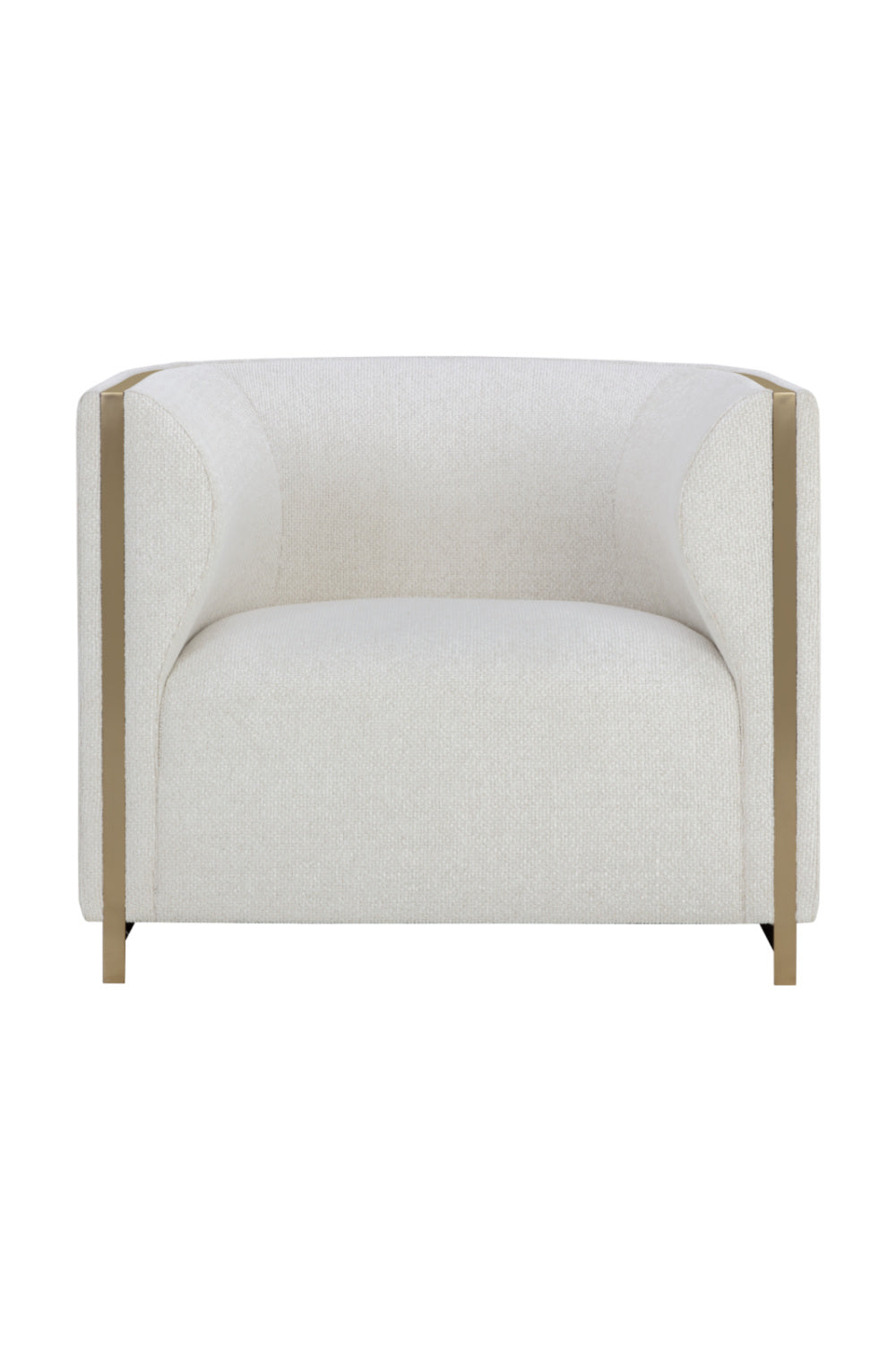 Modern European furniture - Gold Inlay Curved Lounge Chair - www.oroa.com | Oroa.com