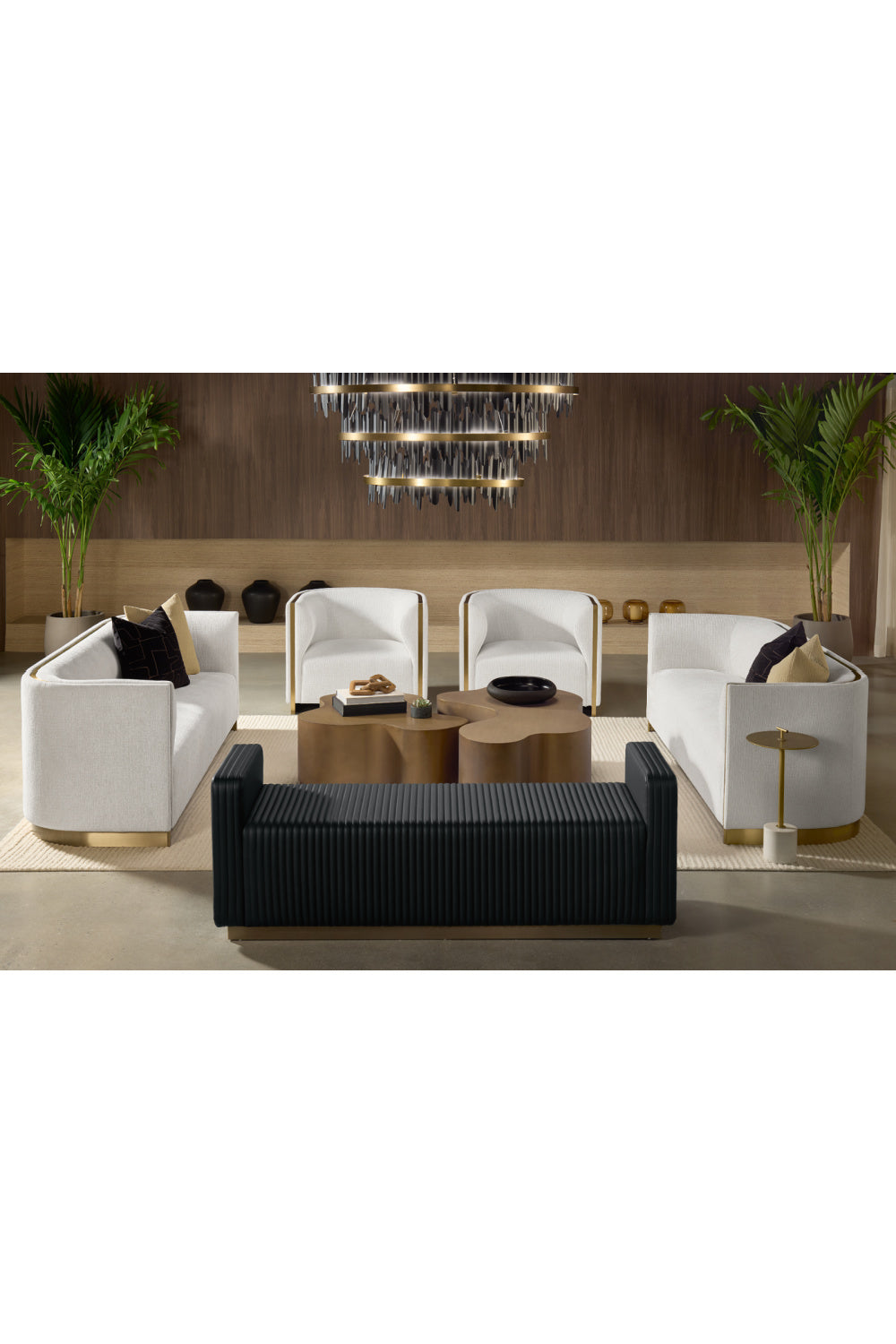 Modern European furniture - Gold Inlay Curved Lounge Chair - www.oroa.com | Oroa.com
