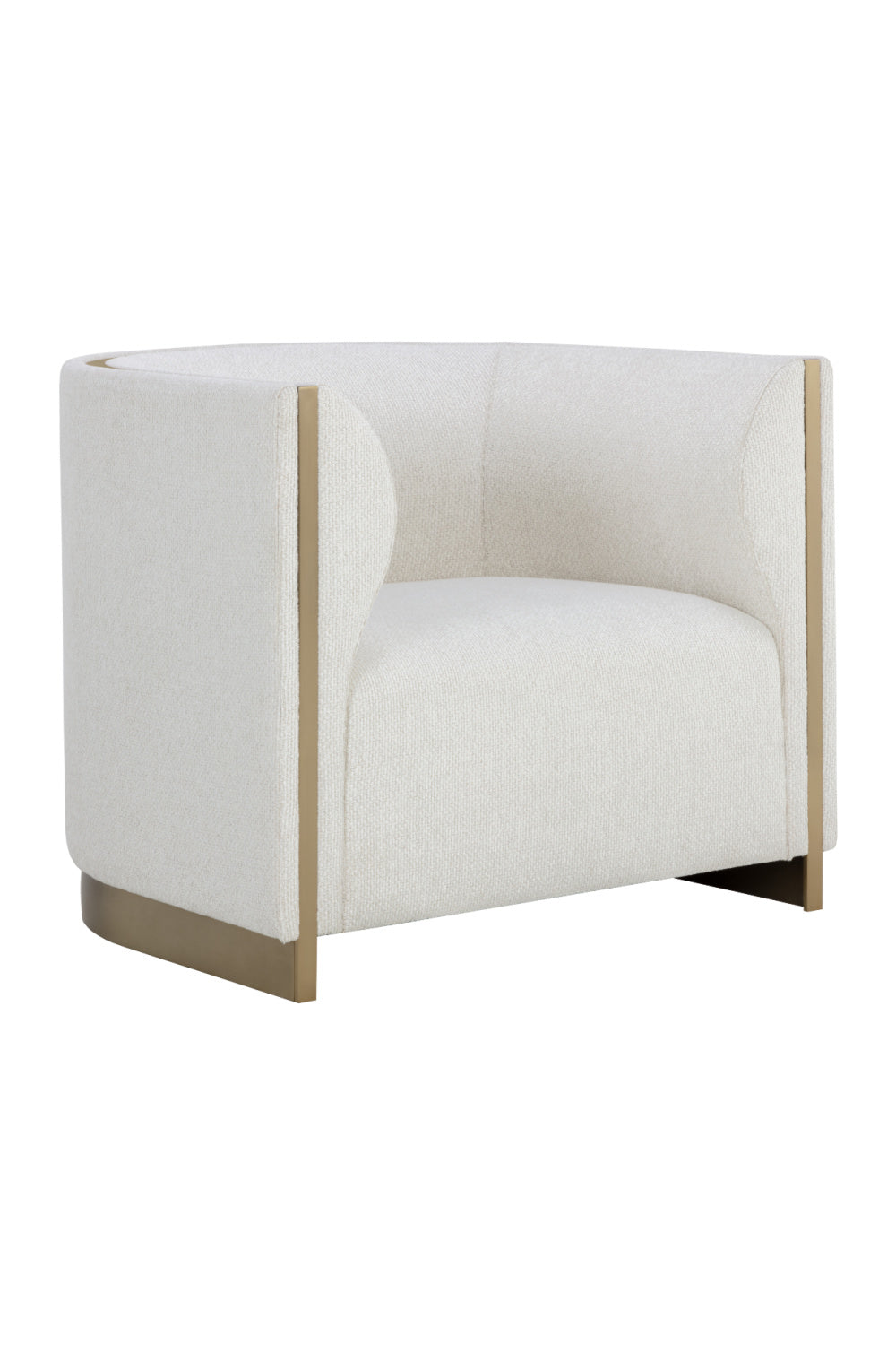 Modern European furniture - Gold Inlay Curved Lounge Chair - www.oroa.com | Oroa.com
