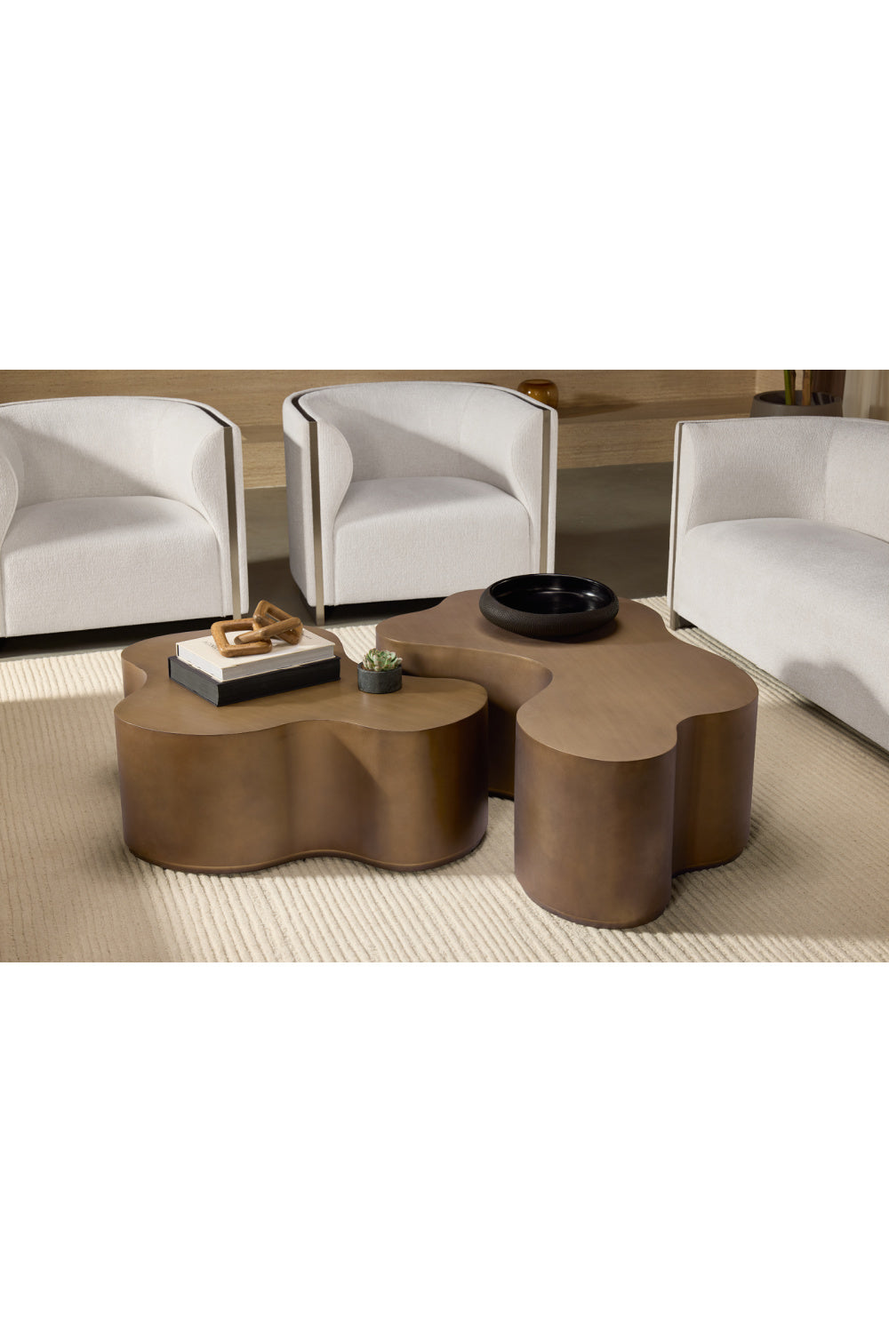 Modern European furniture - Gold Inlay Curved Lounge Chair - www.oroa.com | Oroa.com