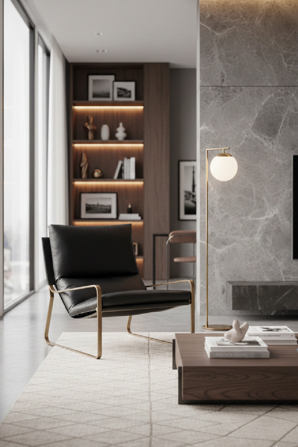 Modern European furniture - Scooped Leather Lounge Chair - www.oroa.com | Oroa.com