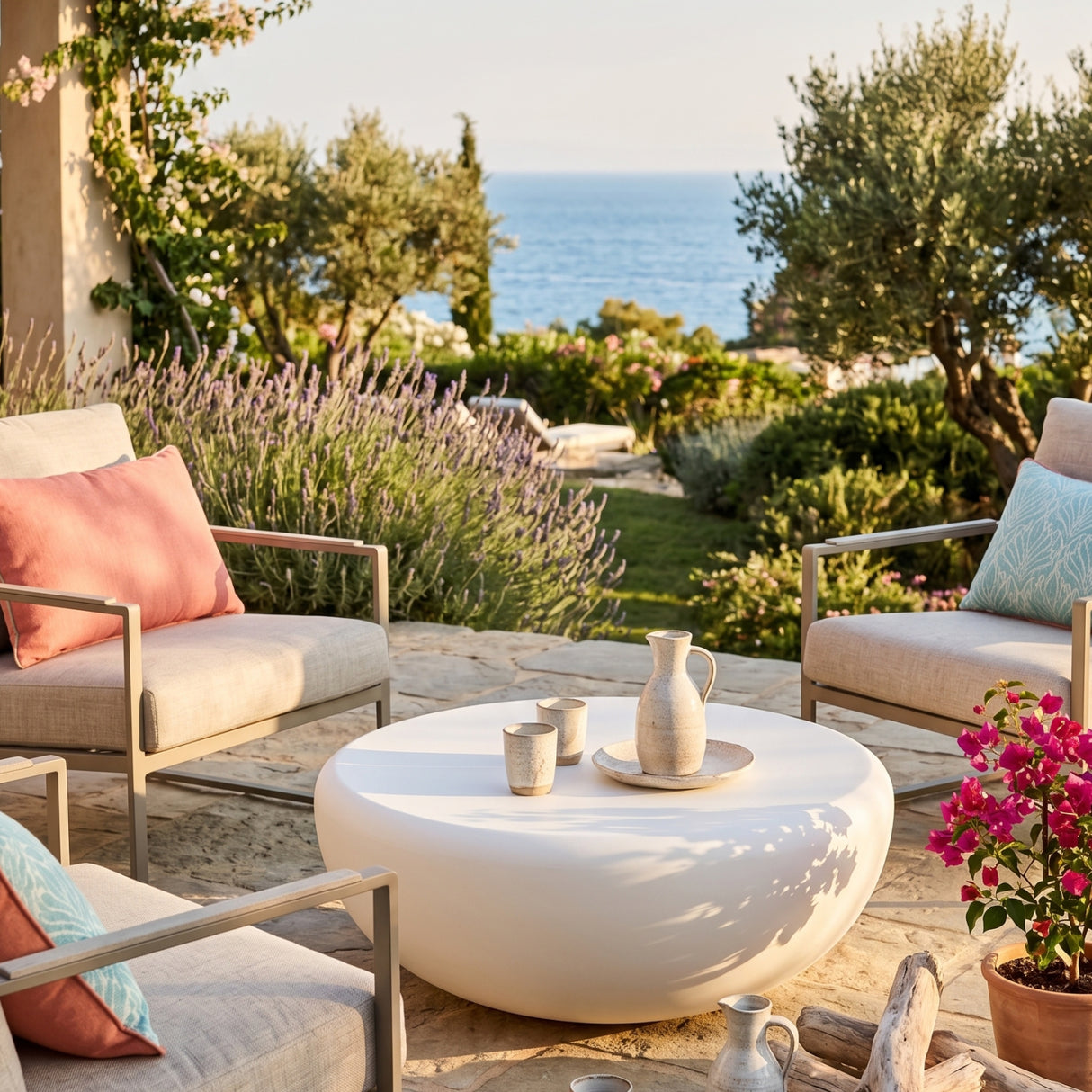 Contemporary Round Indoor/Outdoor Coffee Table | Oroa.com