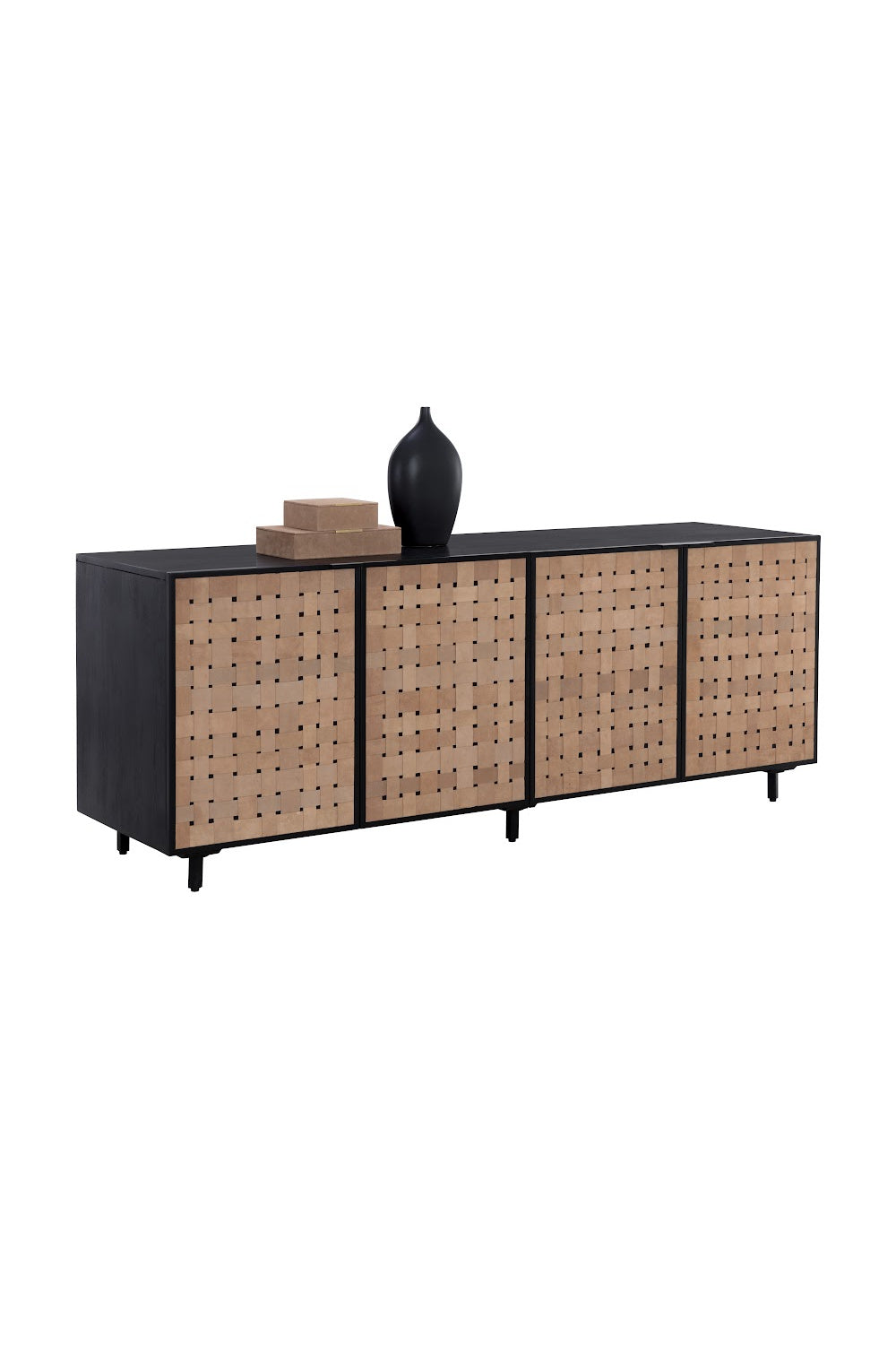 Modern European furniture - Sueded Tan Leather Sideboard - www.oroa.com