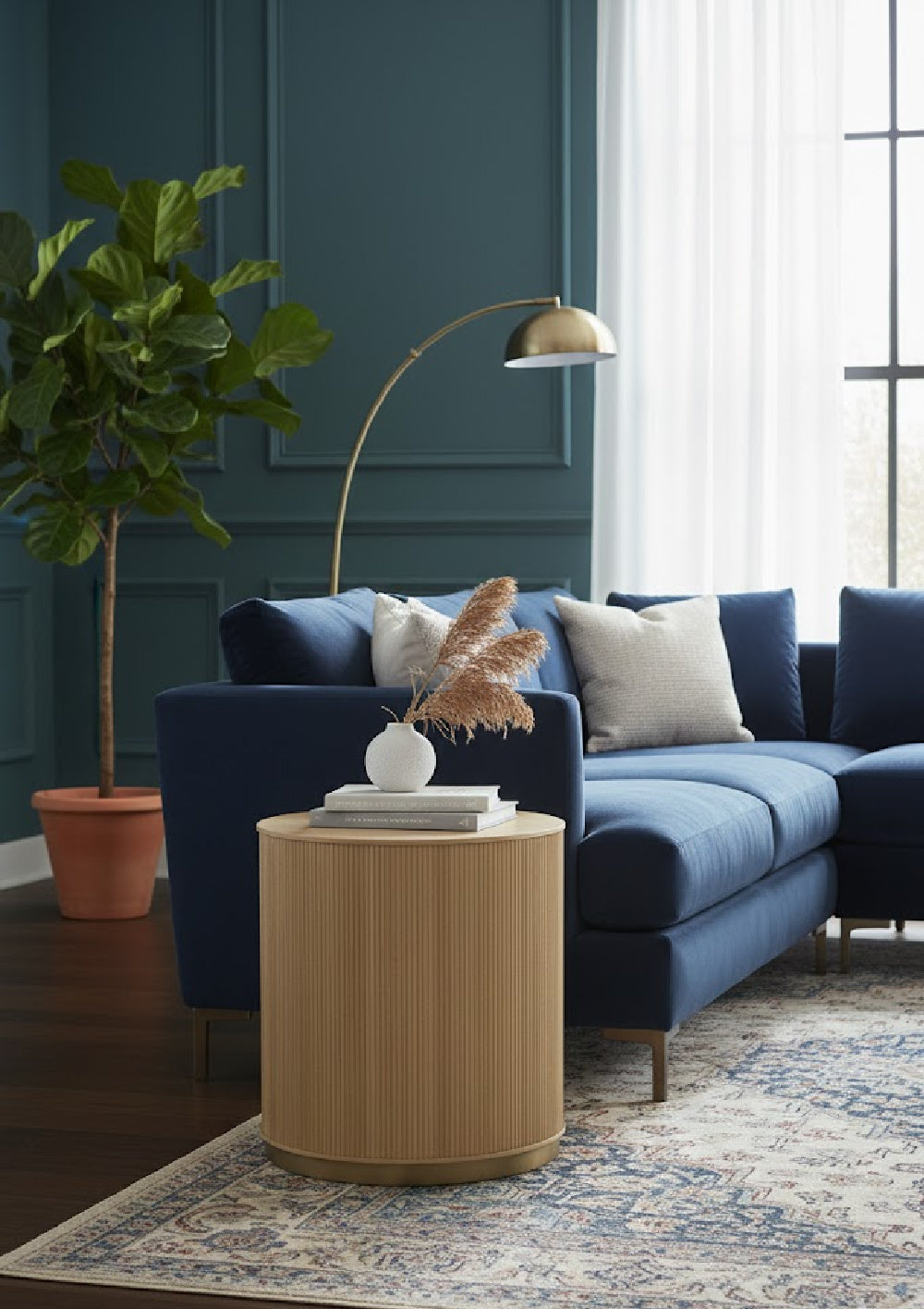 Modern European furniture - Reeded Oak Side Table - www.oroa.com | Oroa.com