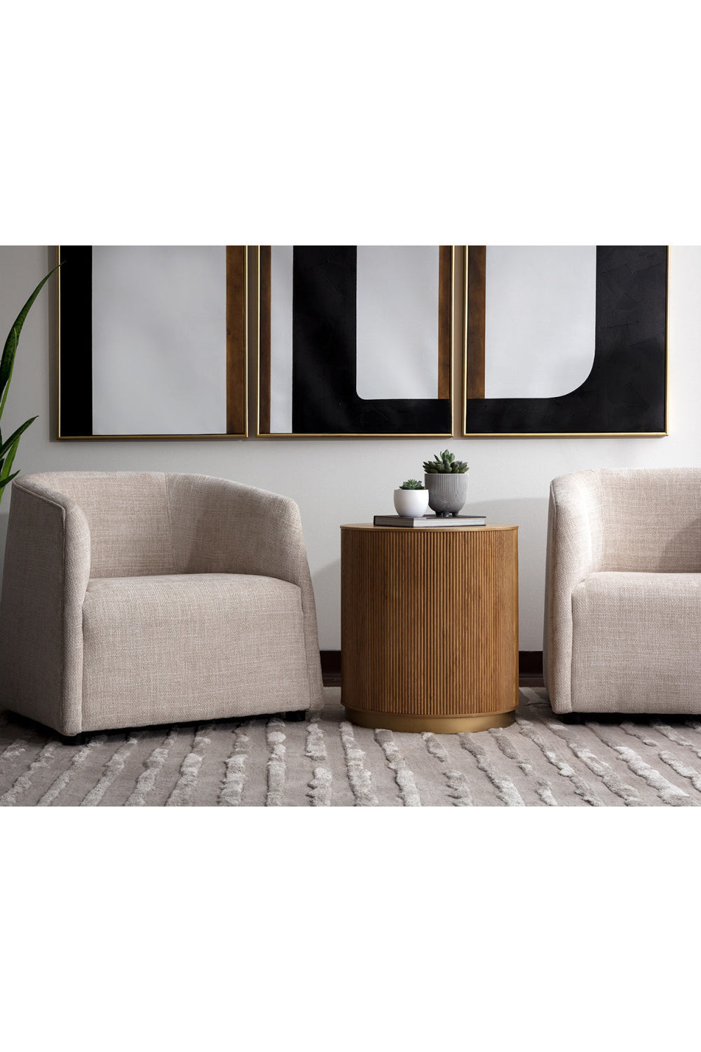 Modern European furniture - Reeded Oak Side Table - www.oroa.com | Oroa.com