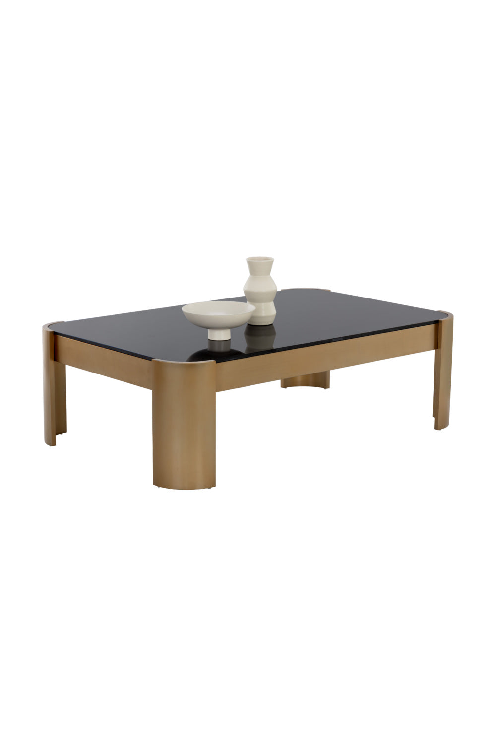 Modern European furniture - Black Glass Rectangular Coffee Table - www.oroa.com