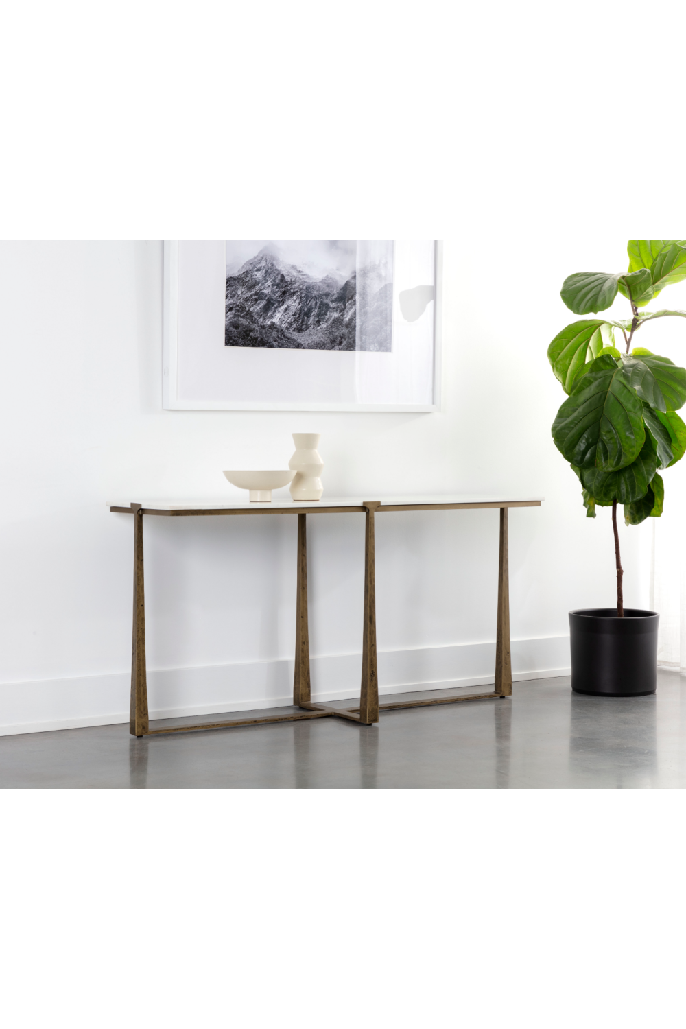 Modern European furniture - White Marble Console Table - www.oroa.com | Oroa.com