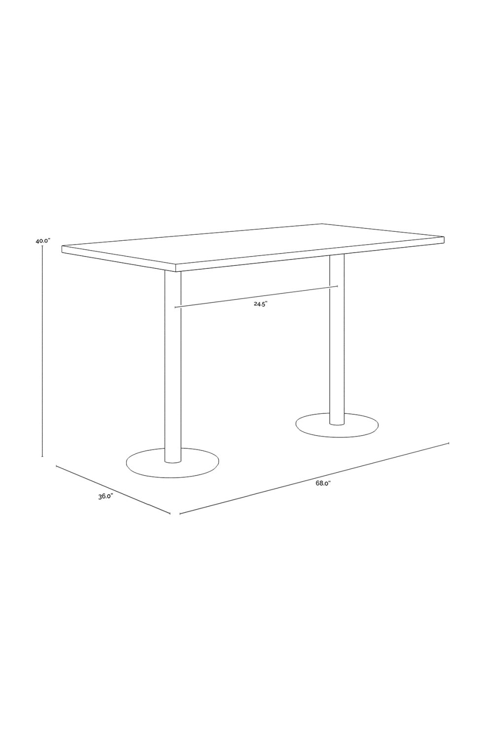 Modern European furniture - Antique Brass Rectangular Bar Table - www.oroa.com