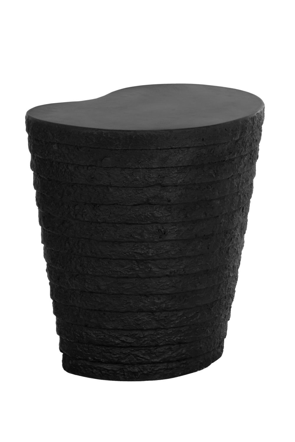 Modern European furniture - Black Ridged Indoor/Outdoor End Table - www.oroa.com | Oroa.com