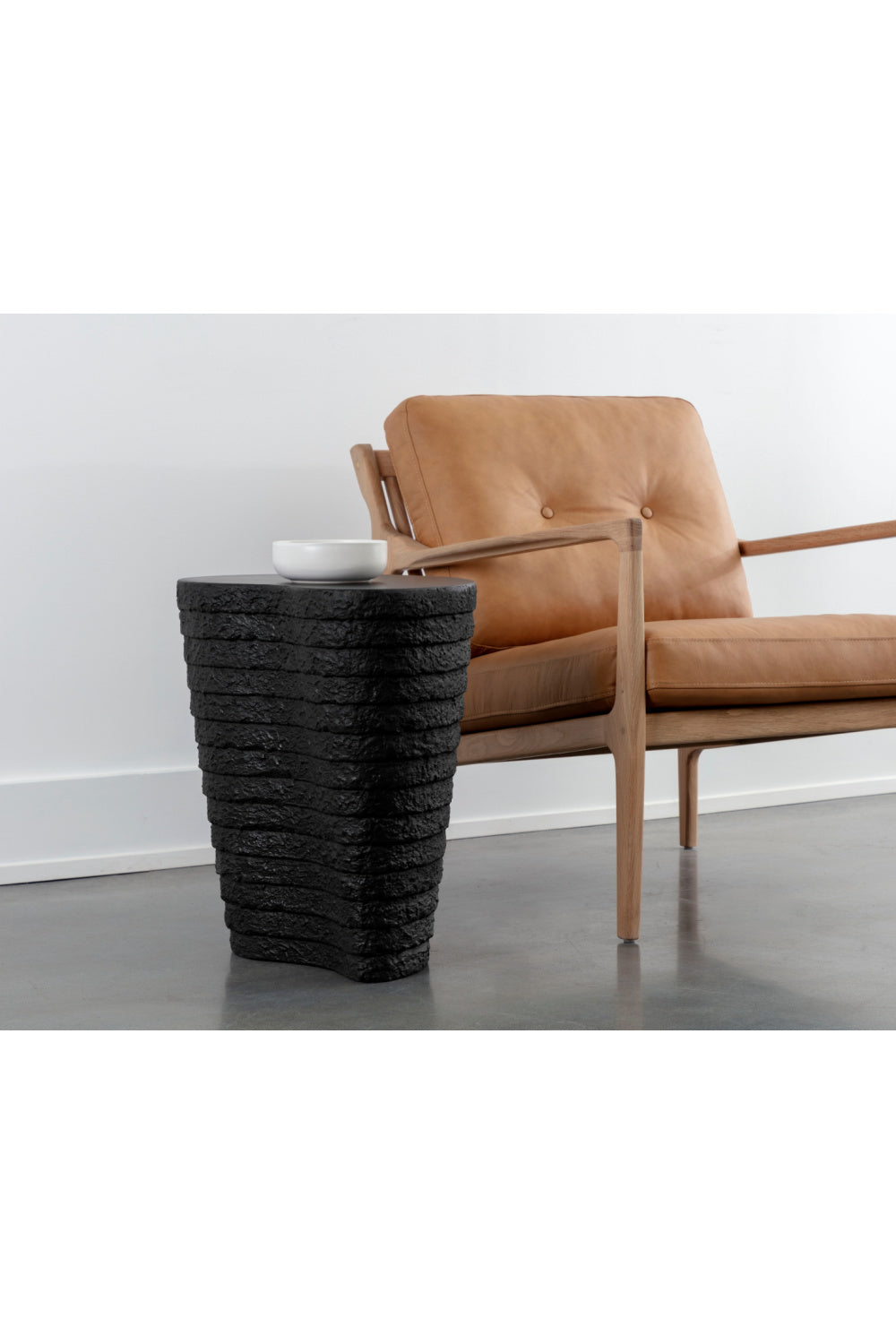 Modern European furniture - Black Ridged Indoor/Outdoor End Table - www.oroa.com | Oroa.com