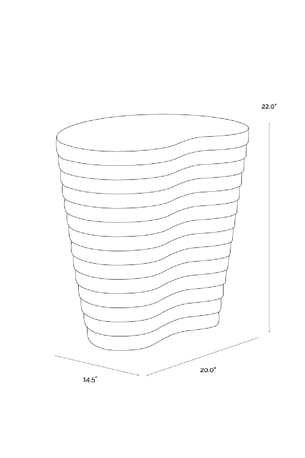 Modern European furniture - Black Ridged Indoor/Outdoor End Table - www.oroa.com | Oroa.com
