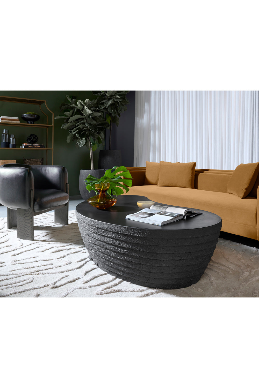 Modern European furniture - Black Curved Indoor/Outdoor Coffee Table - www.oroa.com | Oroa.com