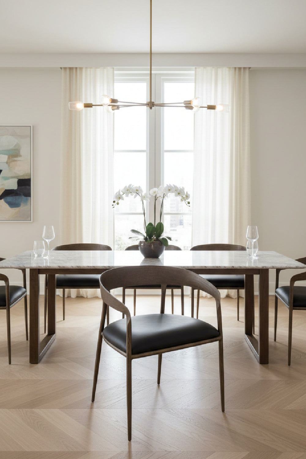 Modern European furniture - Antique Brass Framed Dining Chair - www.oroa.com | Oroa.com