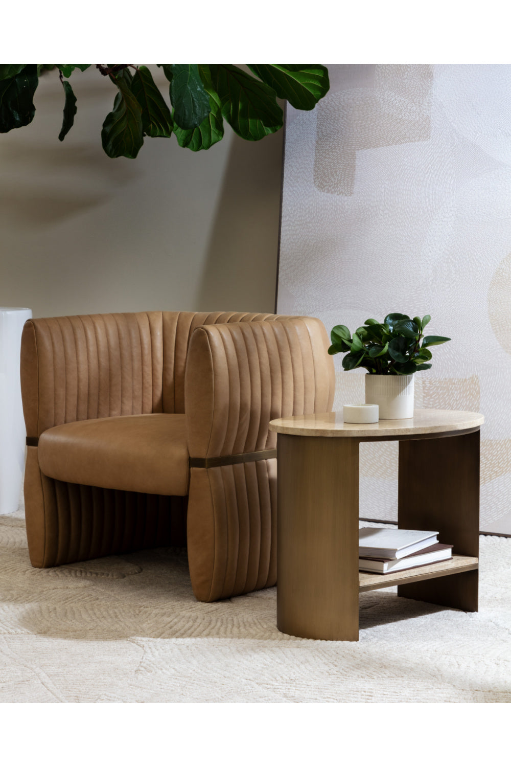 Modern European furniture - Leather Channeled Lounge Chair - www.oroa.com | Oroa.com
