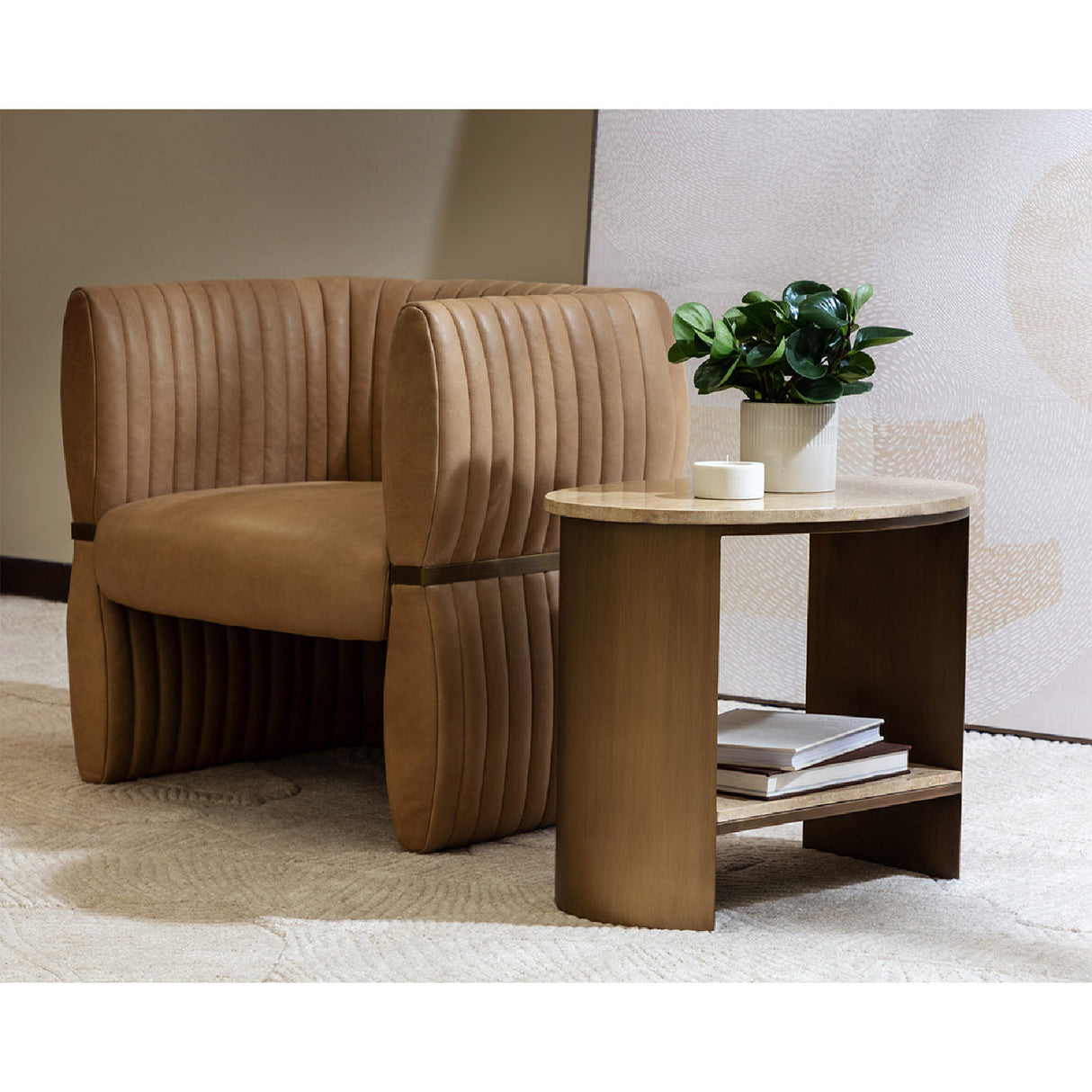 Modern European furniture - Leather Channeled Lounge Chair - www.oroa.com | Oroa.com
