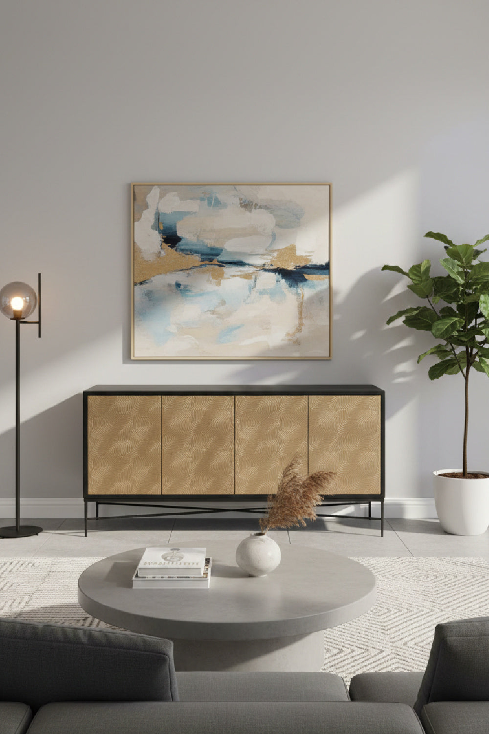 Modern European furniture - Gold 4-Door Sideboard - www.oroa.com | Oroa.com