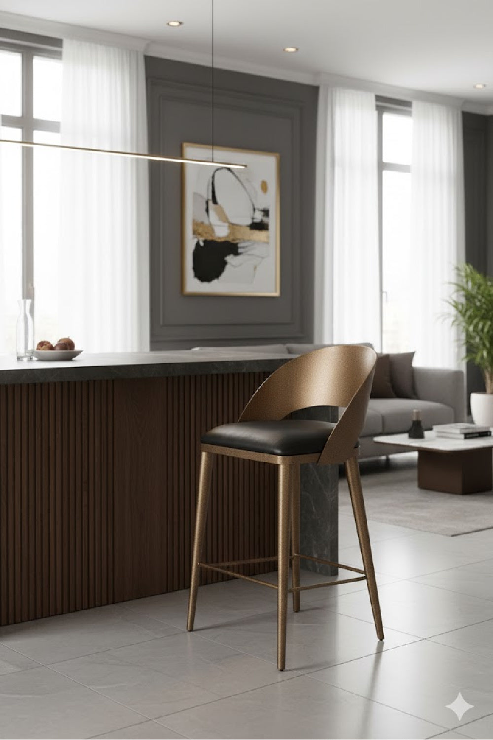 Modern European furniture - Modern Metal Counter Stool - www.oroa.com | Oroa.com