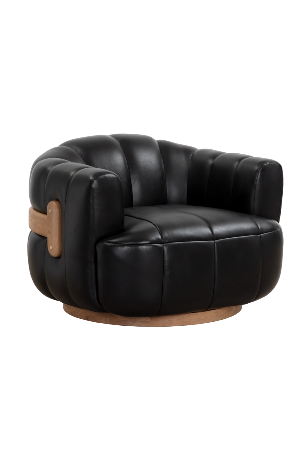 Modern European furniture - Oak Base Barrel Swivel Armchair - www.oroa.com | Oroa.com