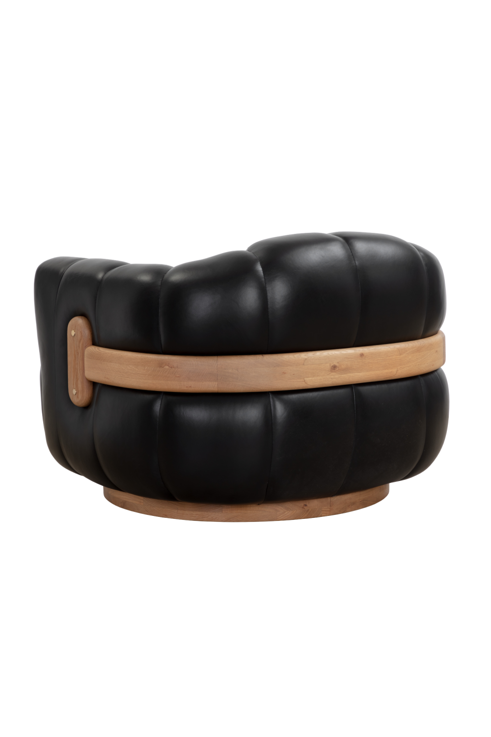 Modern European furniture - Oak Base Barrel Swivel Armchair - www.oroa.com | Oroa.com