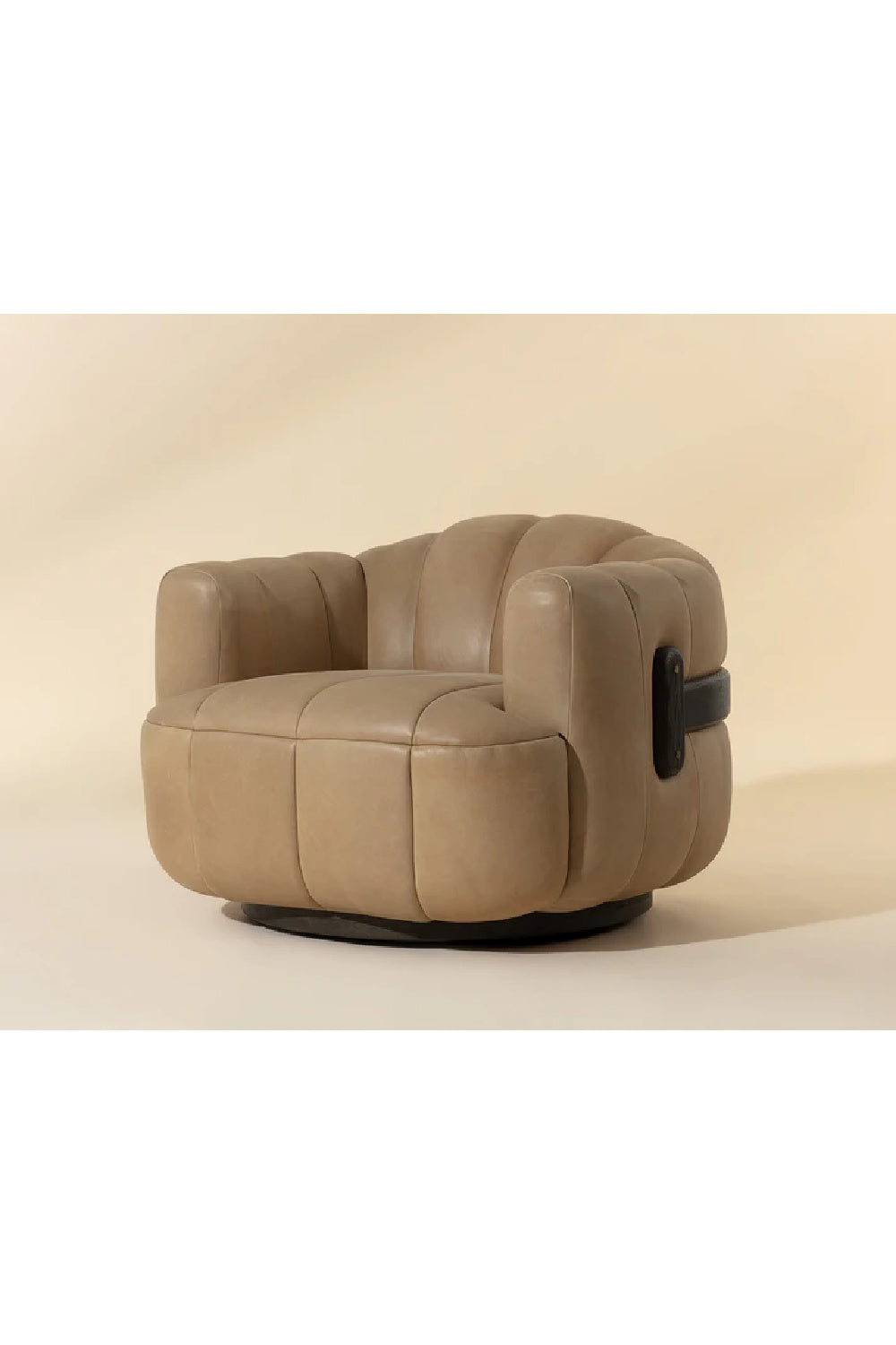 Modern European furniture - Oak Base Barrel Swivel Armchair - www.oroa.com | Oroa.com