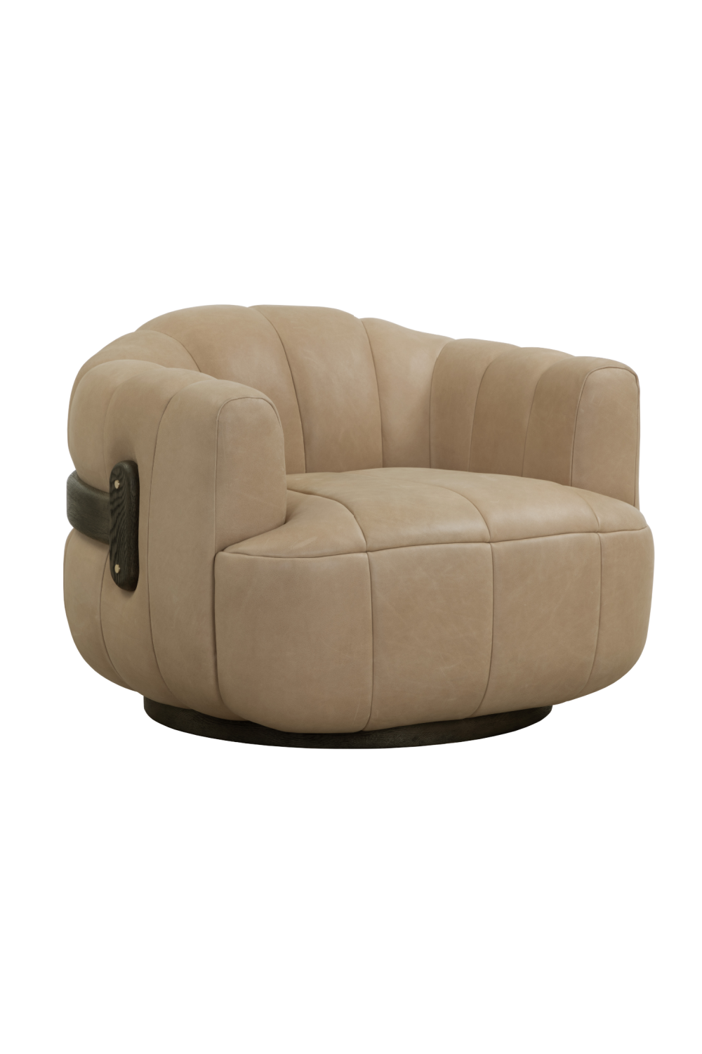 Modern European furniture - Oak Base Barrel Swivel Armchair - www.oroa.com | Oroa.com