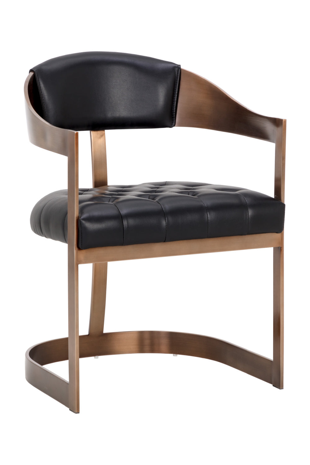 Modern European furniture - Antique Brass Framed Dining Chair - www.oroa.com | Oroa.com