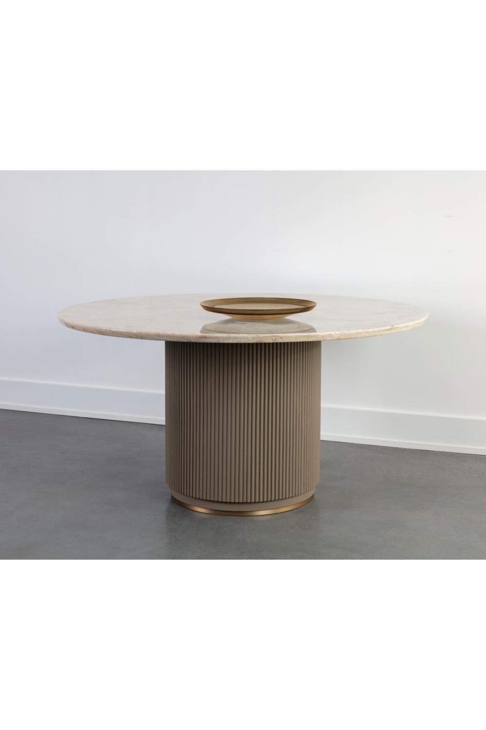 Modern European furniture - Taupe Leather Look Dining Table - www.oroa.com | Oroa.com