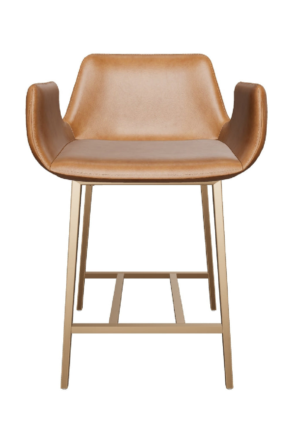 Modern European furniture - Leather-Look Channeled Arm Counter Stool - www.oroa.com | Oroa.com