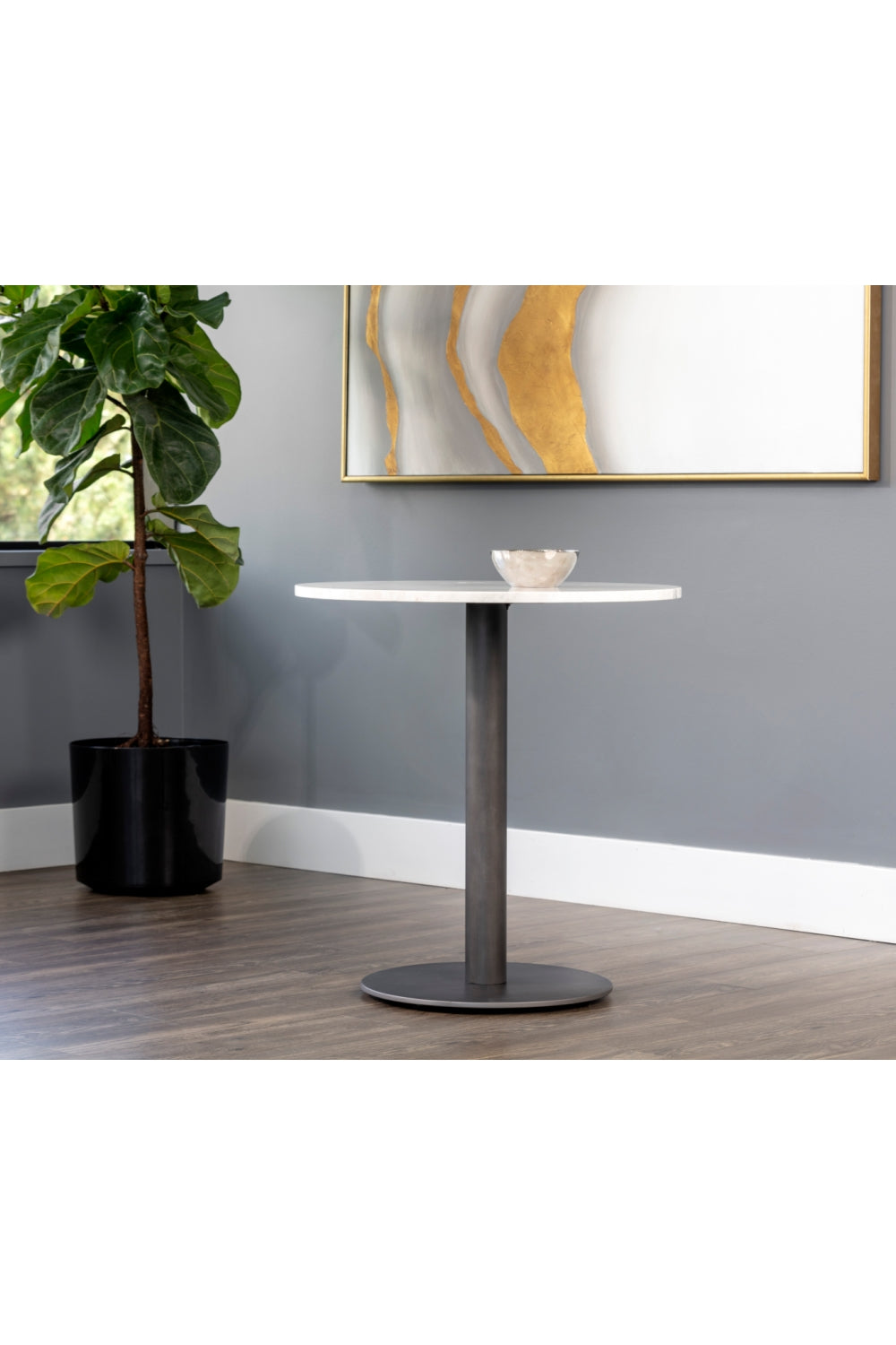 Modern European furniture - Round White Marble Bistro Table - www.oroa.com | Oroa.com