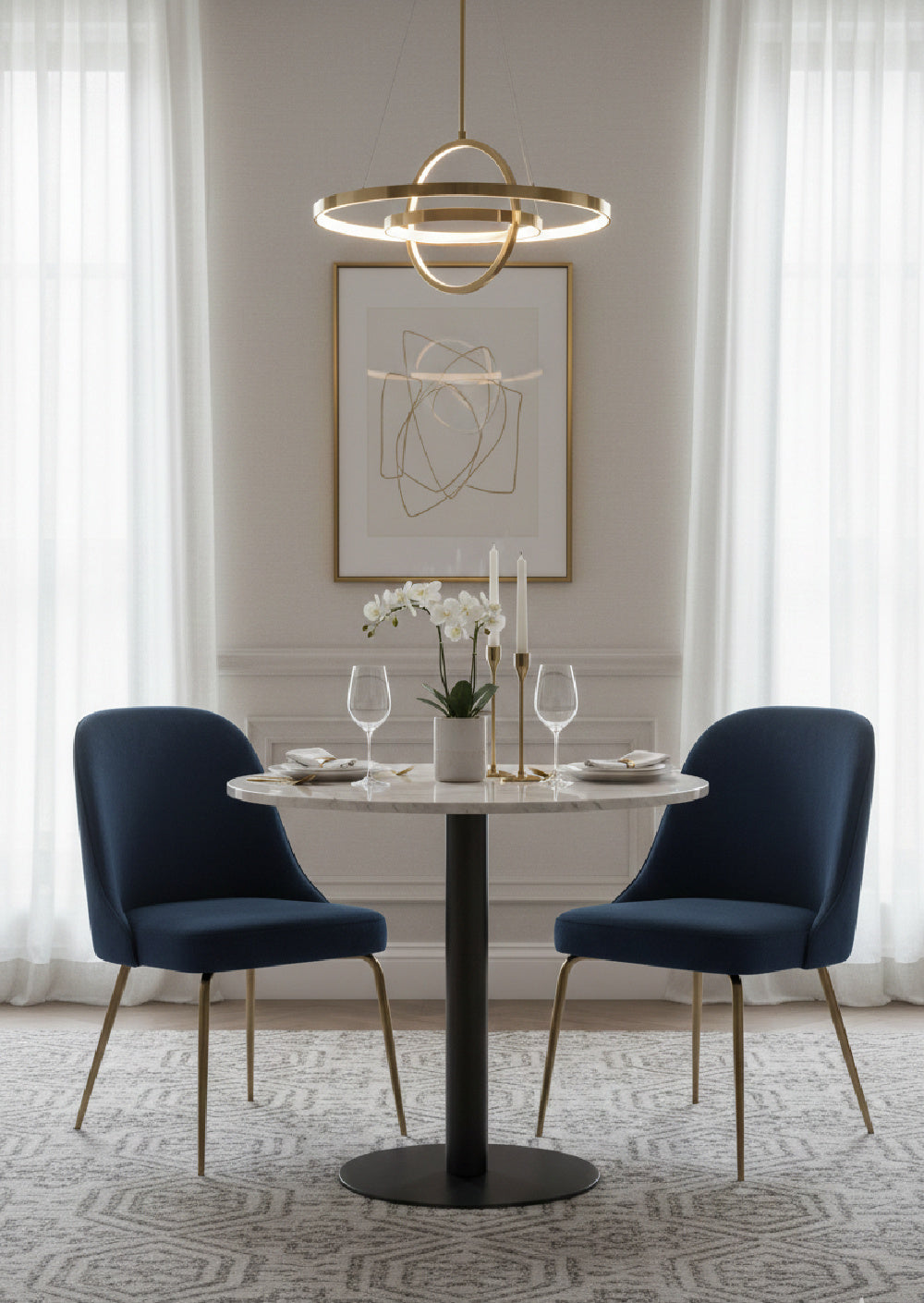 Modern European furniture - Round White Marble Bistro Table - www.oroa.com | Oroa.com