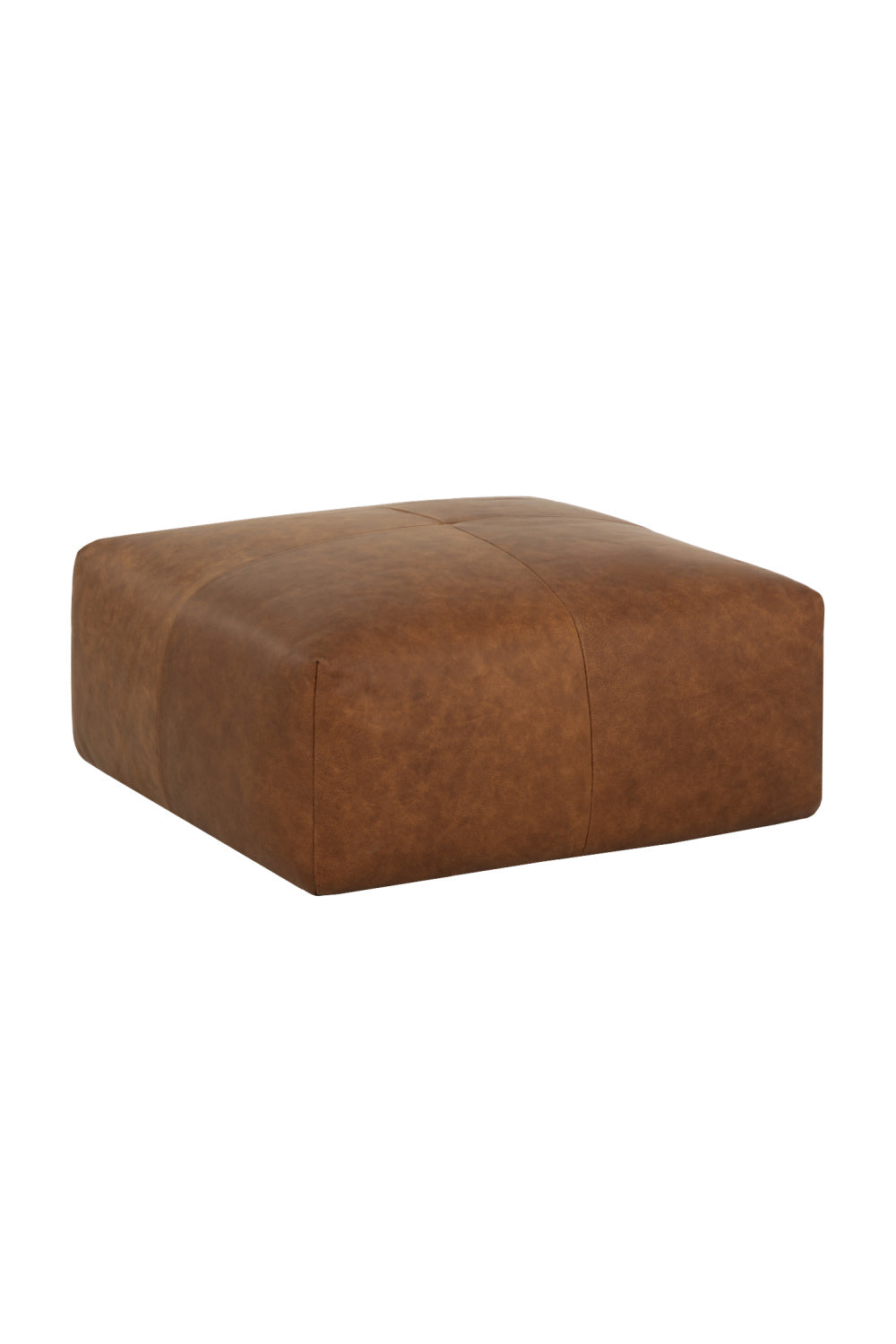 Modern European furniture - Brown Leather Square Ottoman - www.oroa.com