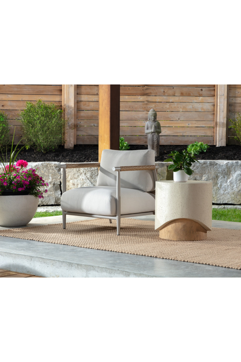 Modern European furniture - Cream Cylindrical Indoor/Outdoor End Table - www.oroa.com