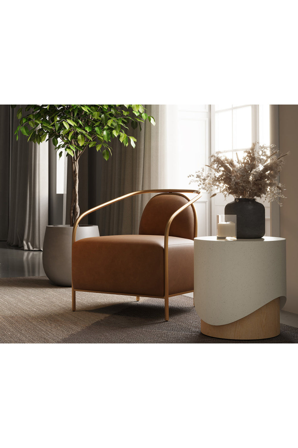 Modern European furniture - Cream Cylindrical Indoor/Outdoor End Table - www.oroa.com