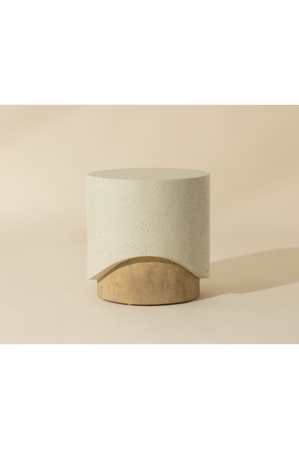 Modern European furniture - Cream Cylindrical Indoor/Outdoor End Table - www.oroa.com