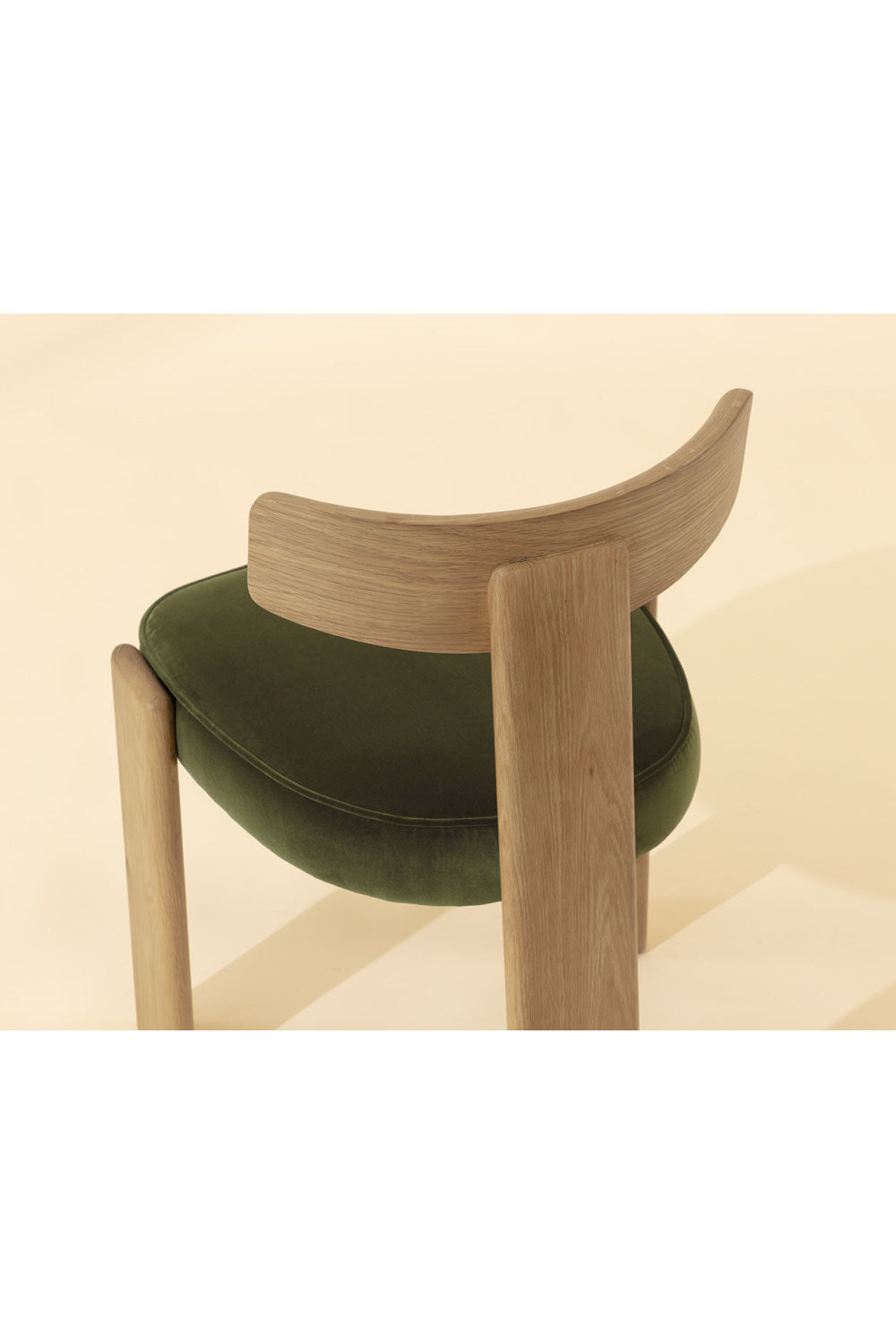Modern European furniture - Oak Framed 3-Legged Dining Chairs (2) - www.oroa.com | Oroa.com