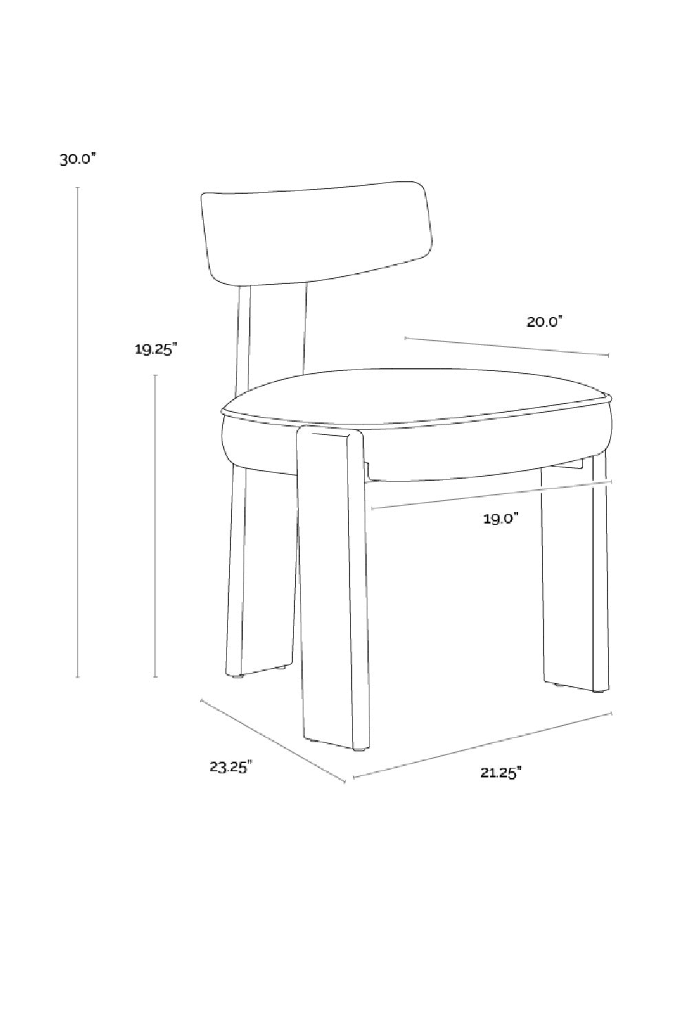 Modern European furniture - Oak Framed 3-Legged Dining Chairs (2) - www.oroa.com | Oroa.com