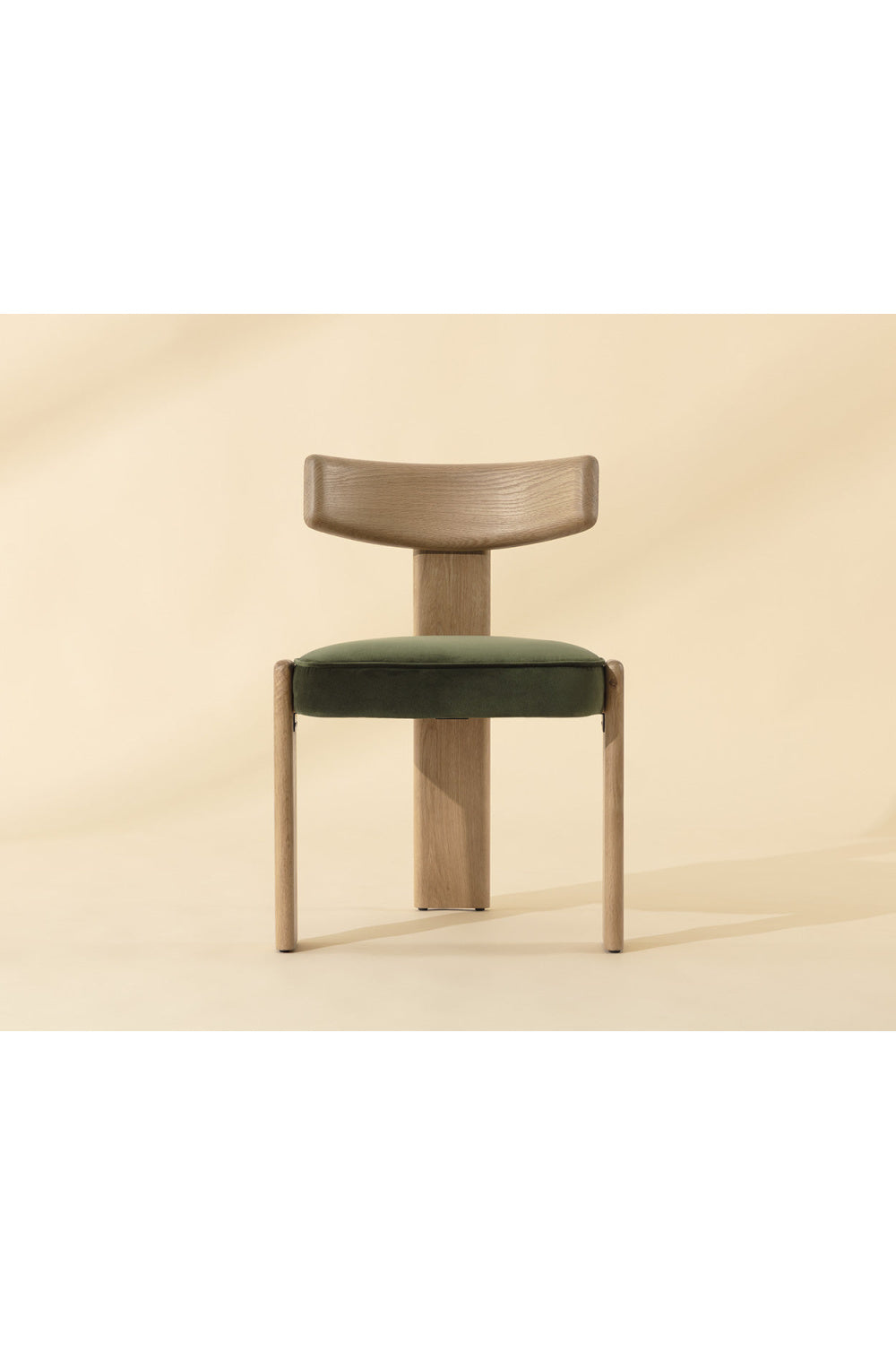Modern European furniture - Oak Framed 3-Legged Dining Chairs (2) - www.oroa.com | Oroa.com