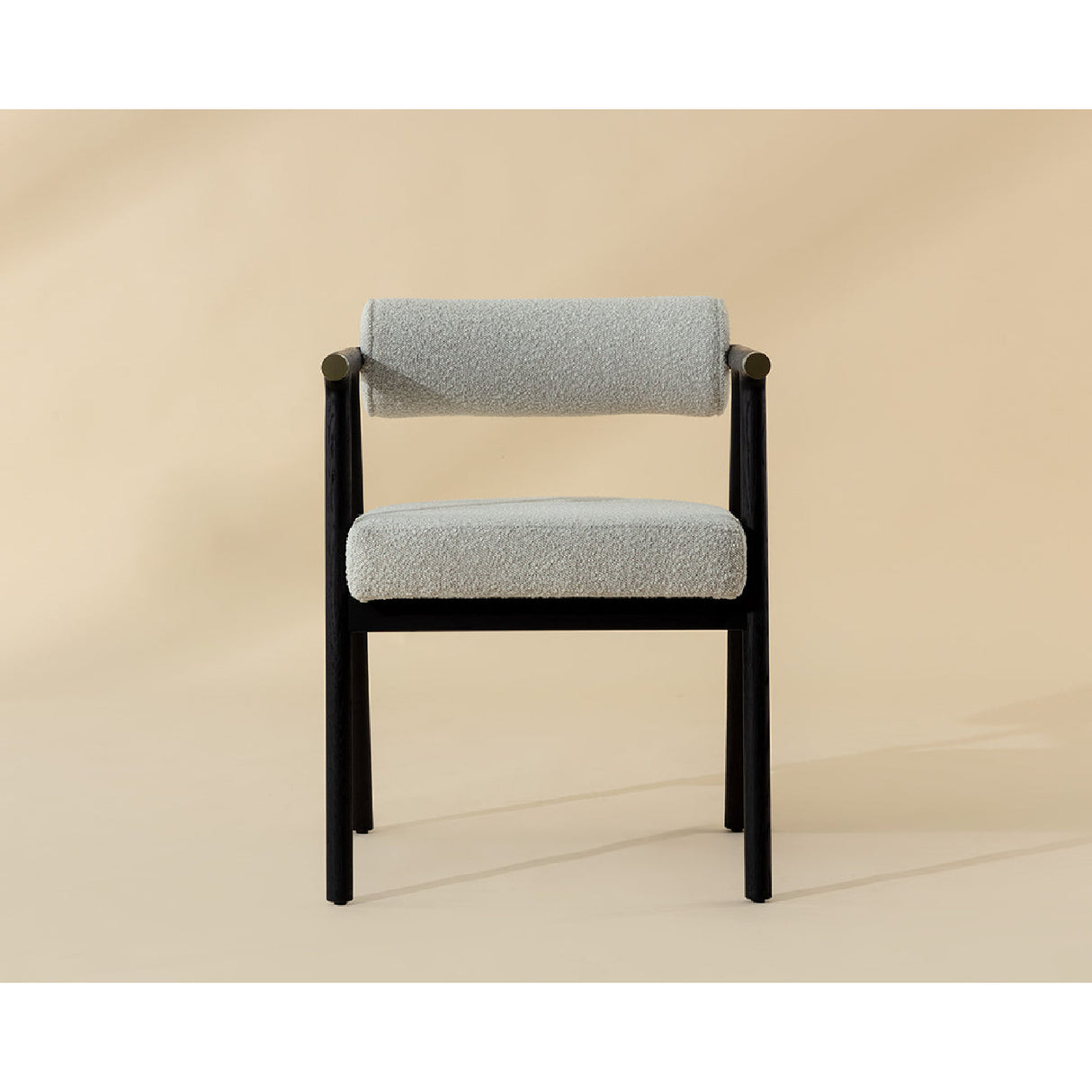 Modern European furniture - White Boucle Dining Armchair - www.oroa.com | Oroa.com