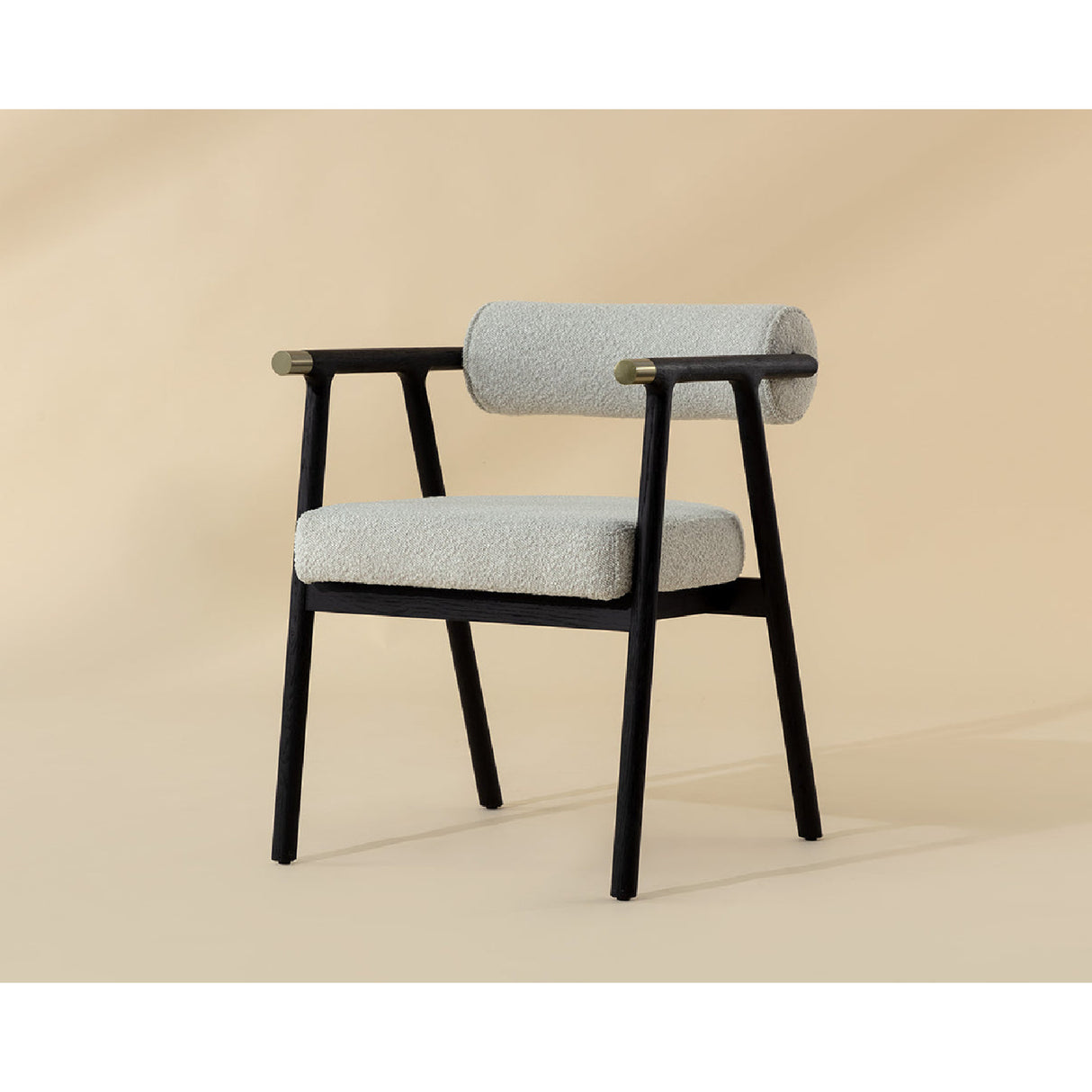 Modern European furniture - White Boucle Dining Armchair - www.oroa.com | Oroa.com
