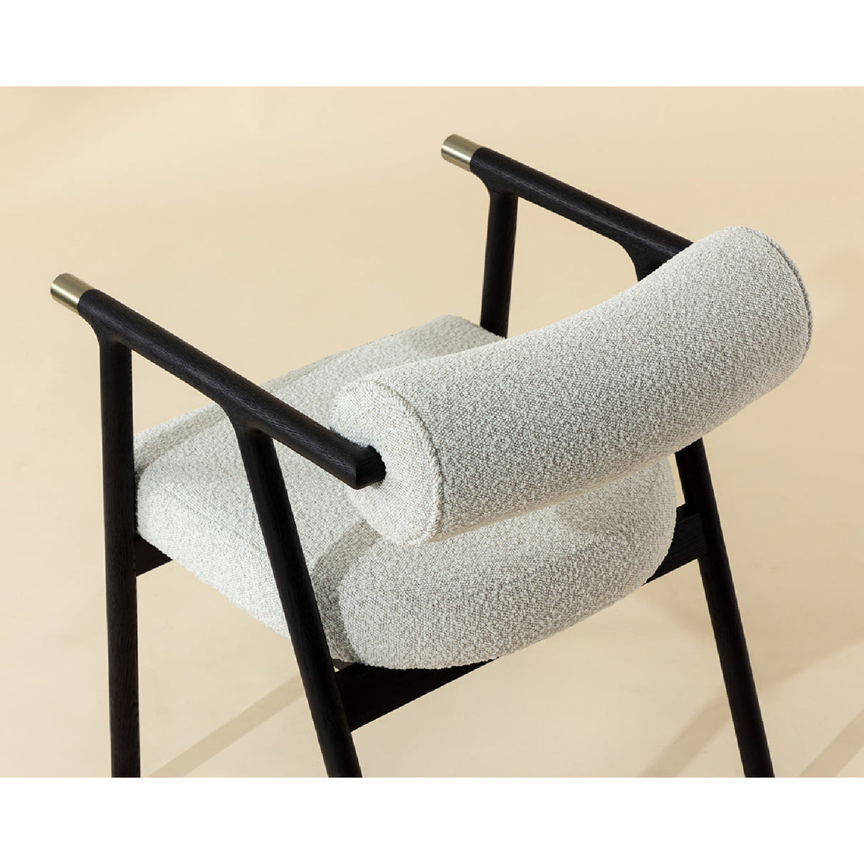 Modern European furniture - White Boucle Dining Armchair - www.oroa.com | Oroa.com
