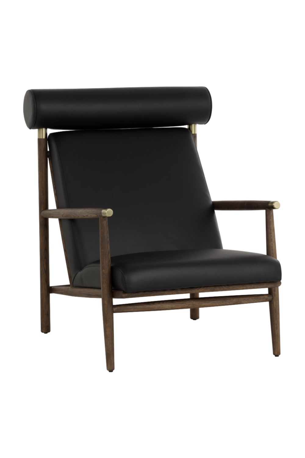 Modern European furniture - Oak Framed Leather Lounge Chair - www.oroa.com