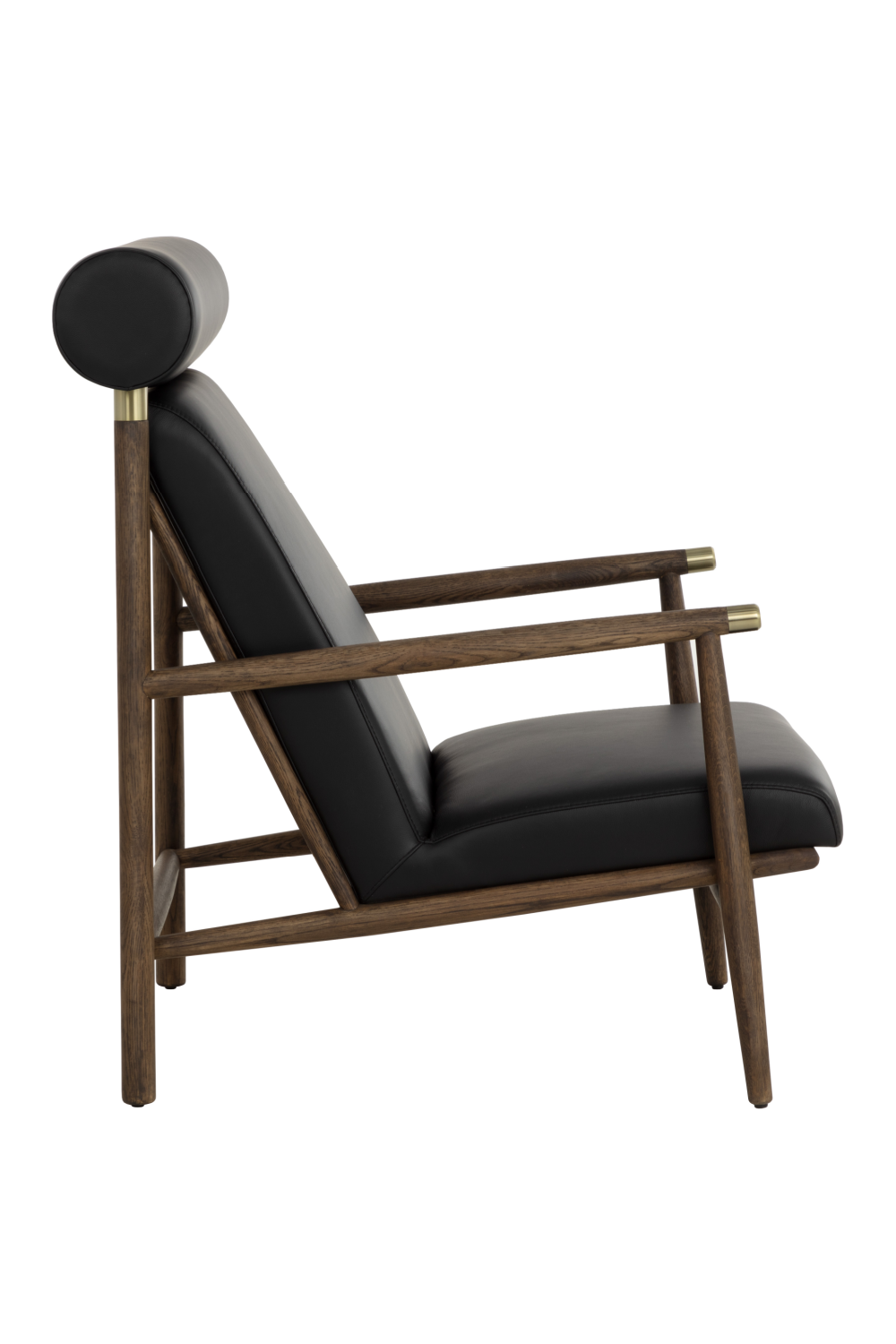Modern European furniture - Oak Framed Leather Lounge Chair - www.oroa.com