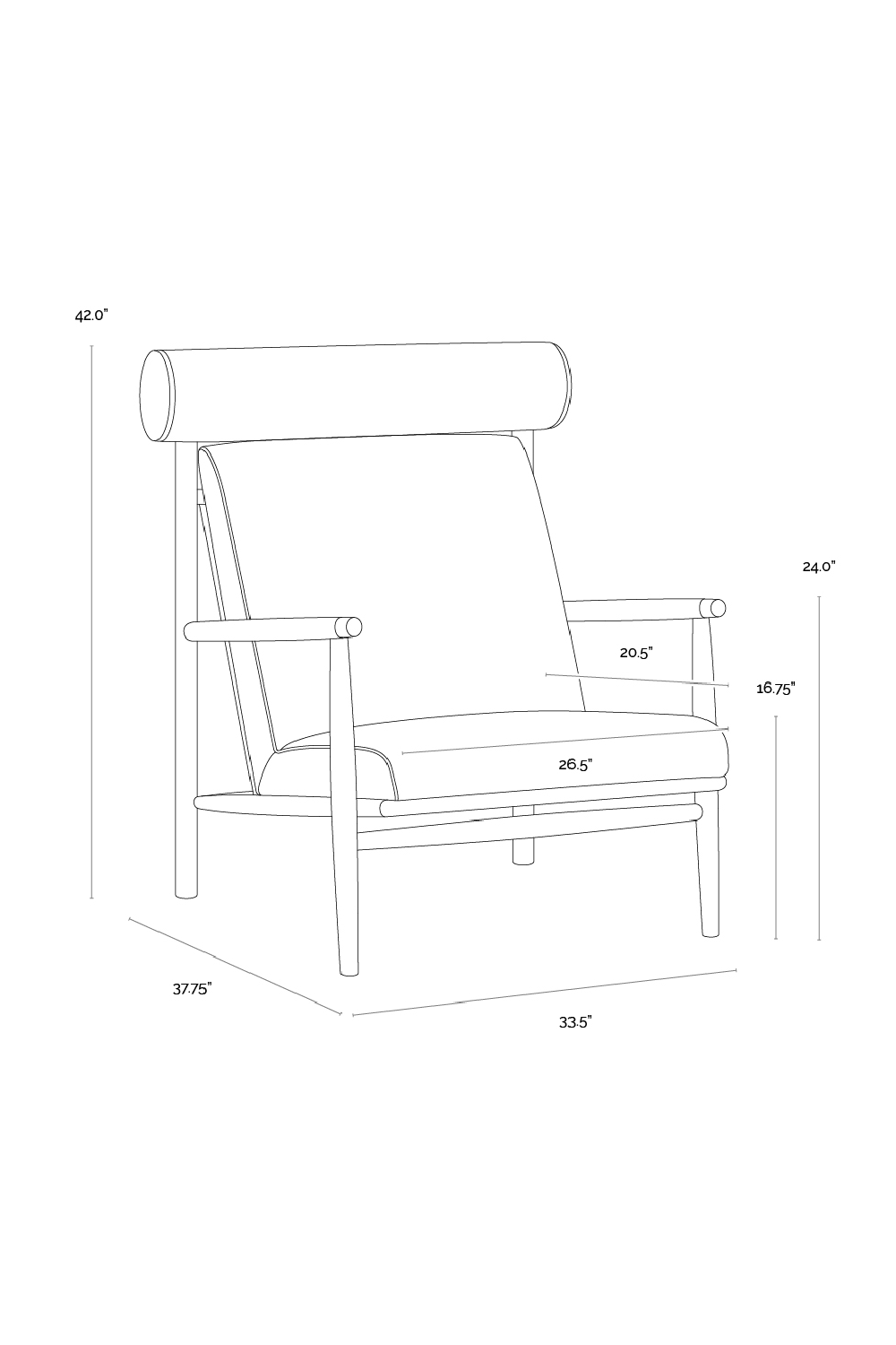 Modern European furniture - Oak Framed Leather Lounge Chair - www.oroa.com