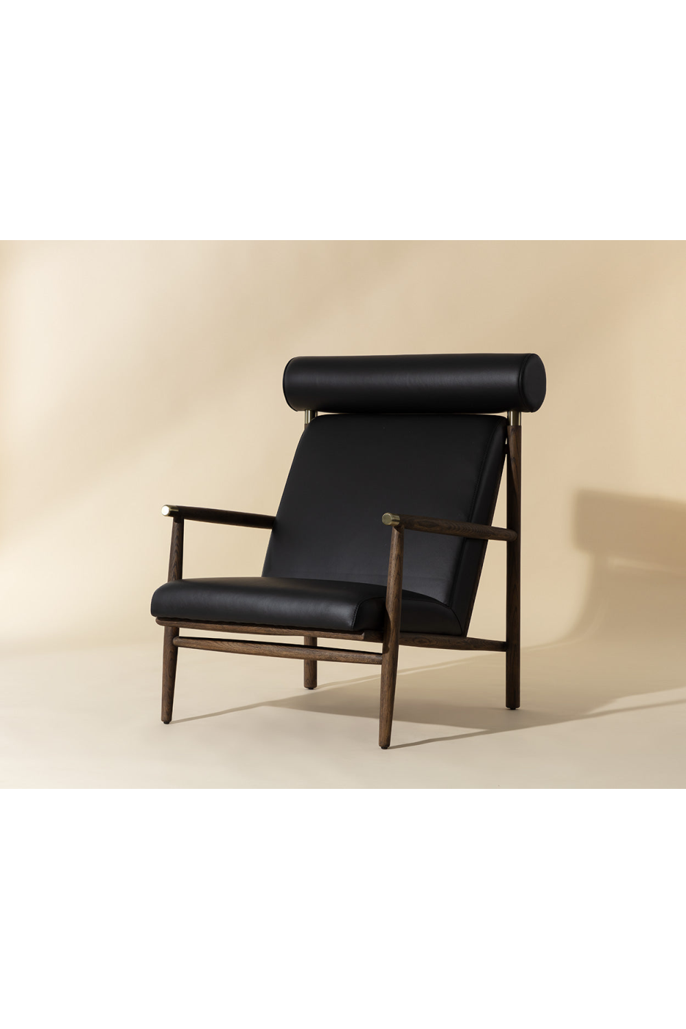 Modern European furniture - Oak Framed Leather Lounge Chair - www.oroa.com