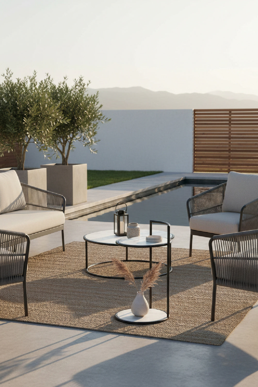 Modern European furniture - Gold Frame Indoor/Outdoor End Table - www.oroa.com | Oroa.com