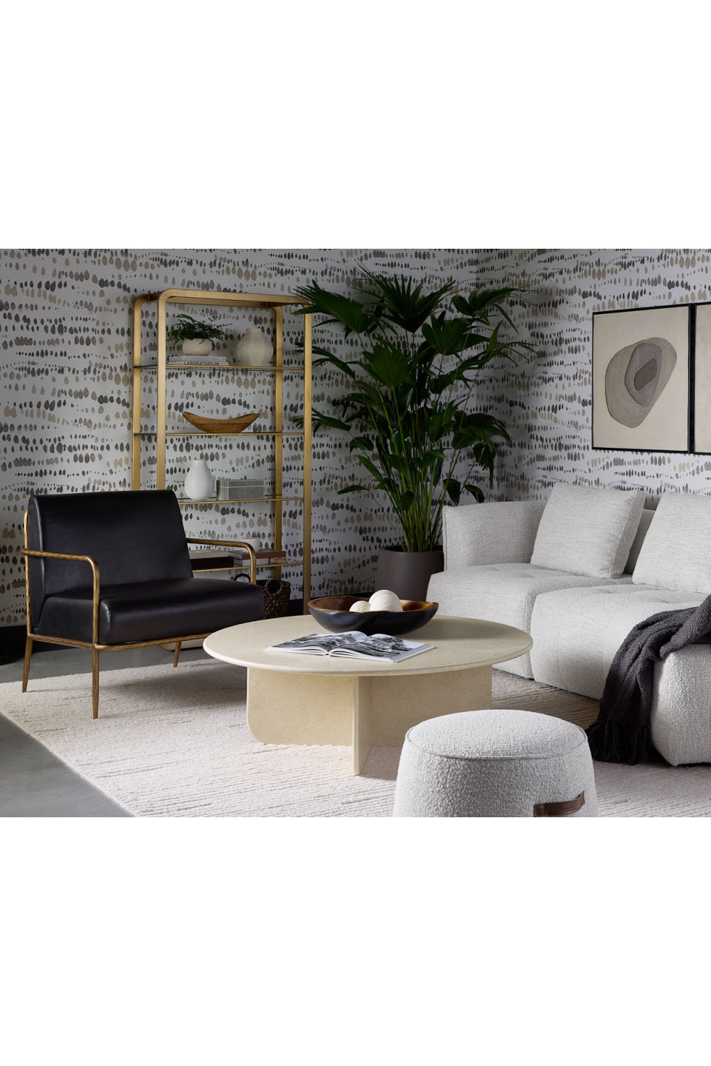 Modern European furniture - Hammered Brass Leather Lounge Chair - www.oroa.com