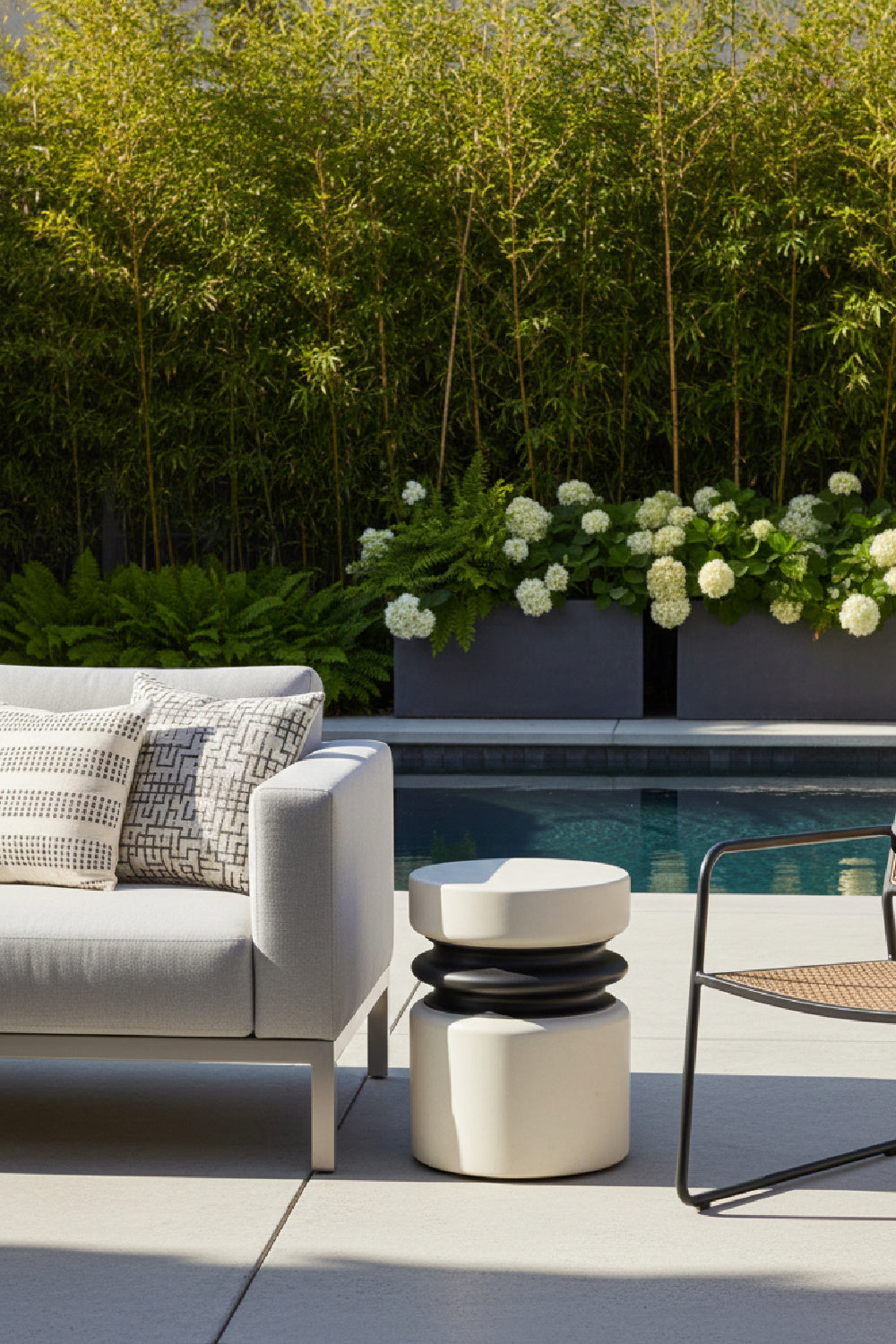 Modern European furniture - White Indoor/Outdoor End Table - www.oroa.com | Oroa.com