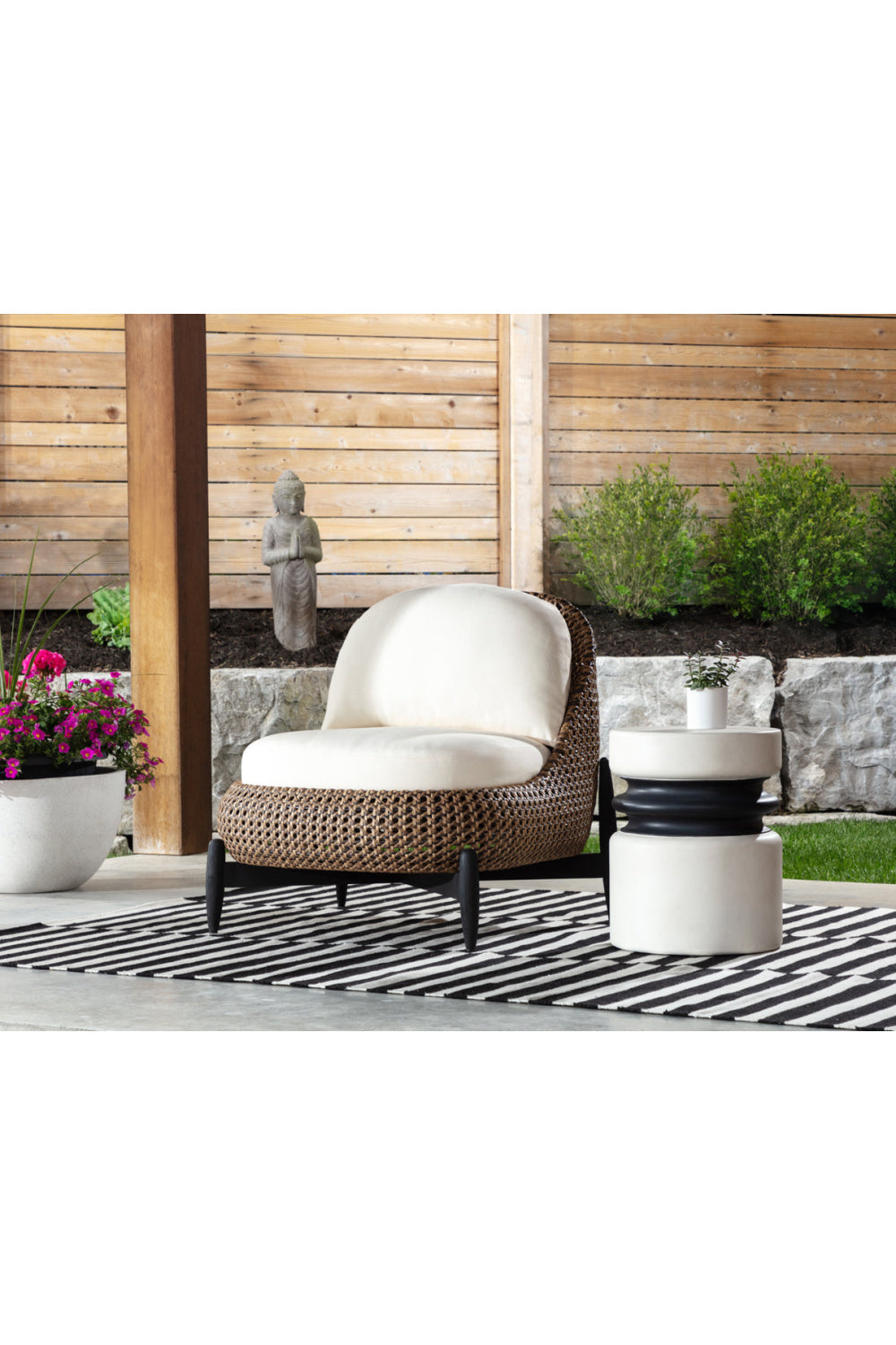 Modern European furniture - White Indoor/Outdoor End Table - www.oroa.com | Oroa.com